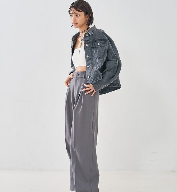 abahouse mavie「【オリジナル】デニムショートジャケット/バルーン袖/長袖/羽織/春服」|その他|