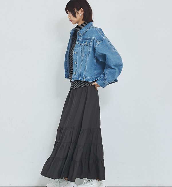 abahouse mavie「【オリジナル】デニムショートジャケット/バルーン袖/長袖/羽織/春服」|その他|