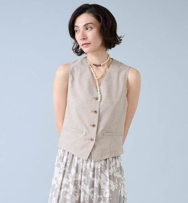 Liesse「麻調ベスト」|ベスト・ジレ|ナチュラル