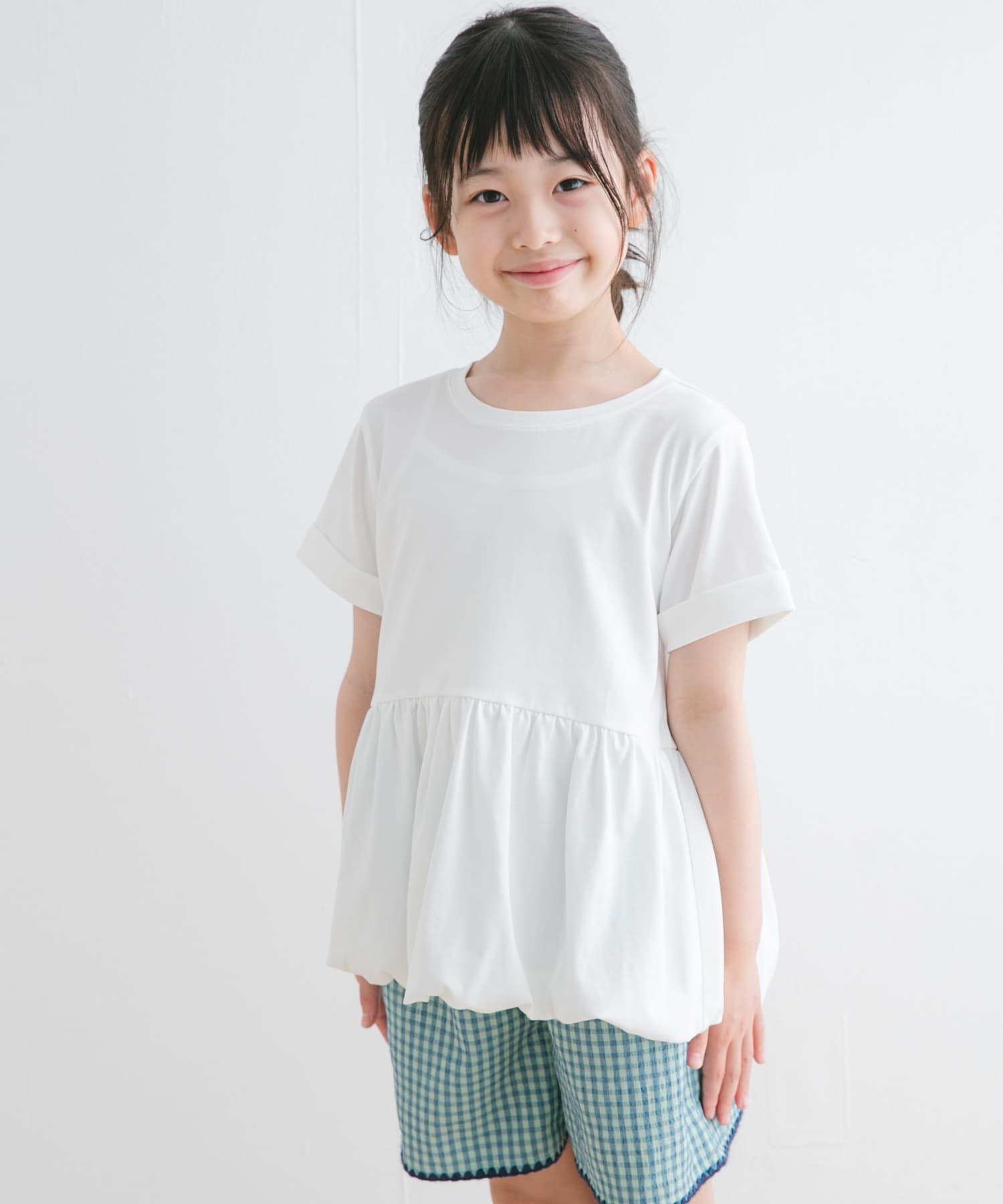 URBAN RESEARCH DOORS「『親子リンク』『WEB/一部店舗限定サイズ』ペプラムバルーンTシャツ(KIDS)」|その他|オフホワイト