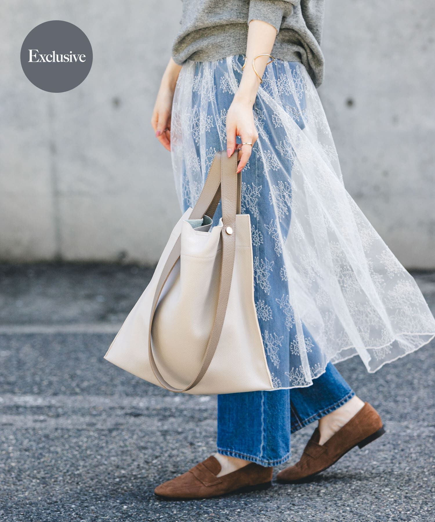 RODE SKO「『一部別注カラー』BEAURE　カウレザー2デザインベルトバッグ」|トートバッグ|ホワイト系その他