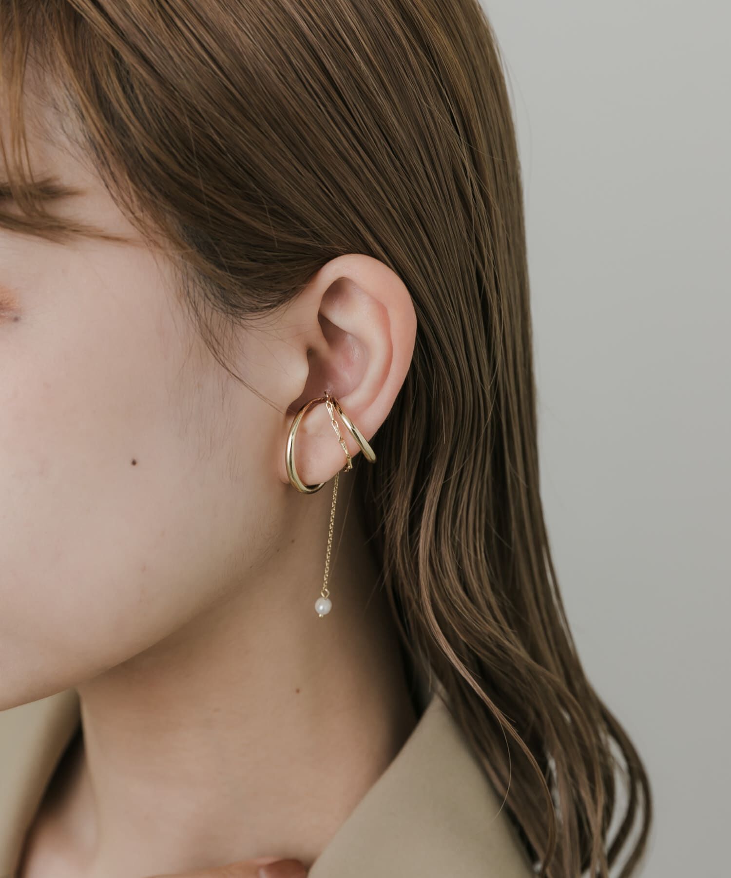 SMELLY「『WEB/一部店舗限定』ドロップパールイヤカフ」|イヤリング|