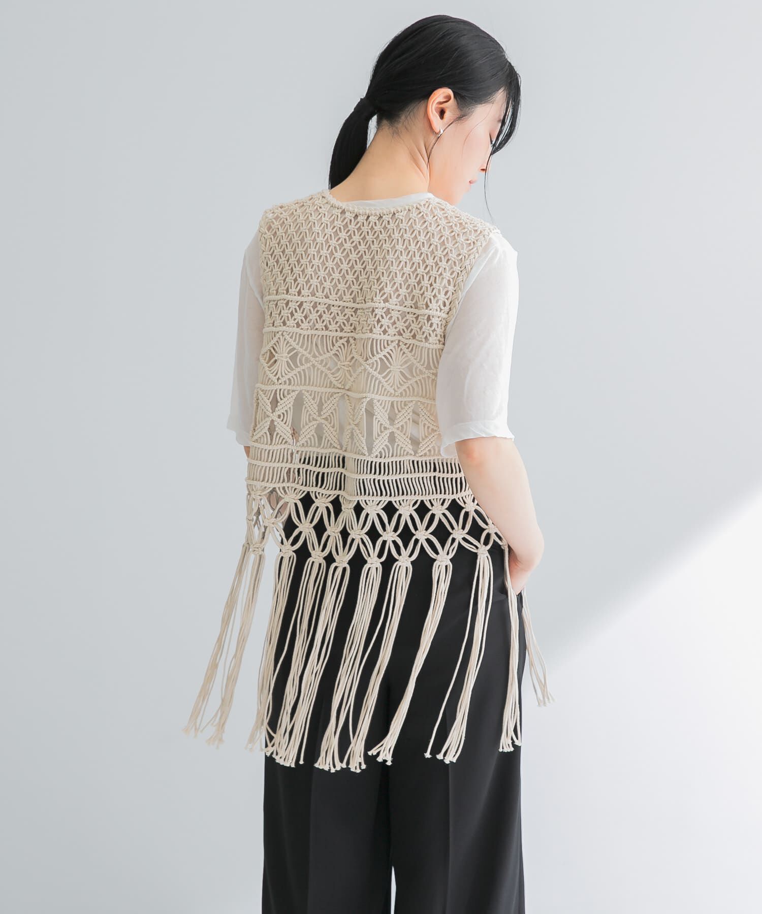 URBAN RESEARCH「マクラメ編みハンドニットベスト」|ベスト・ジレ|