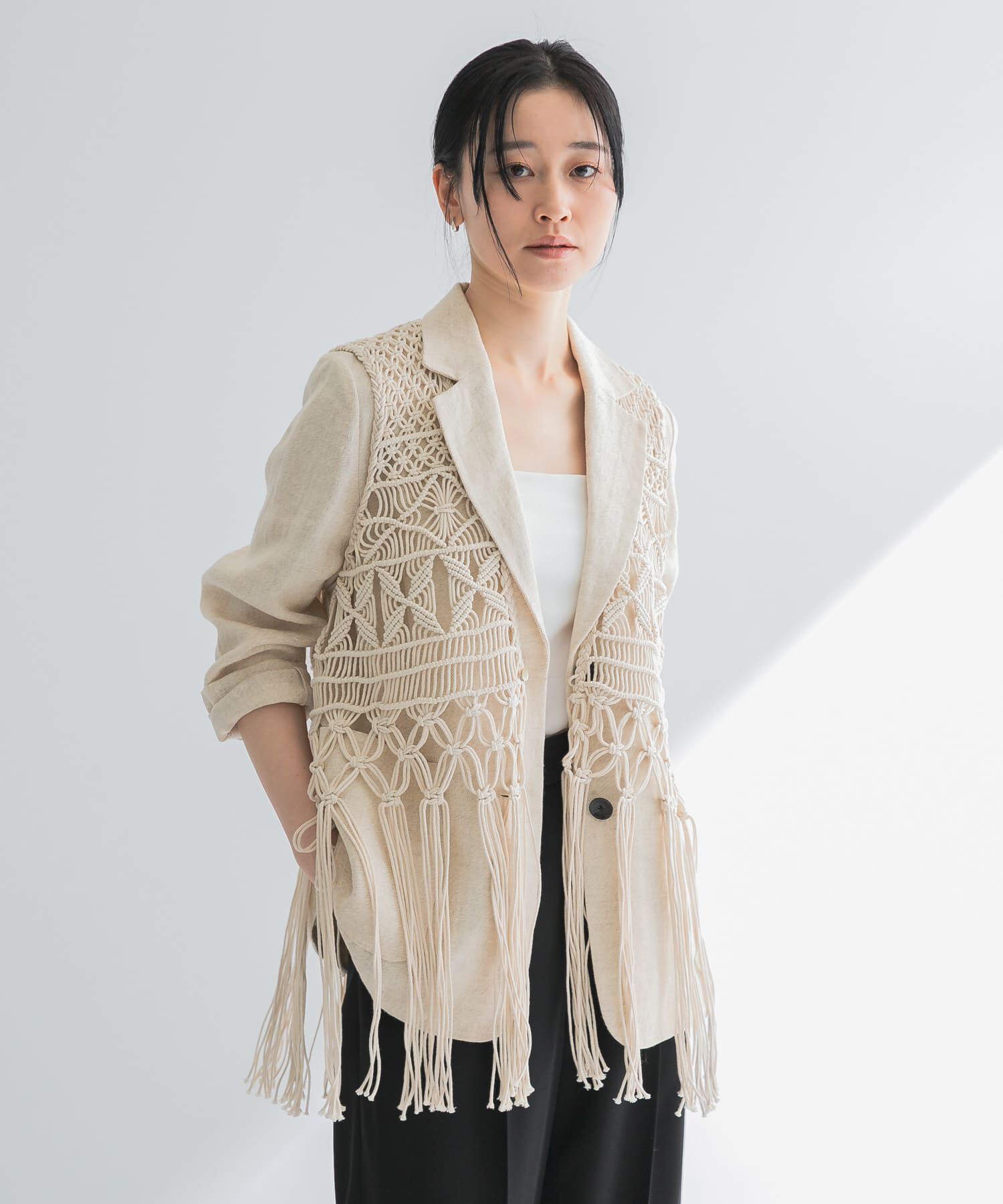 URBAN RESEARCH「マクラメ編みハンドニットベスト」|ベスト・ジレ|