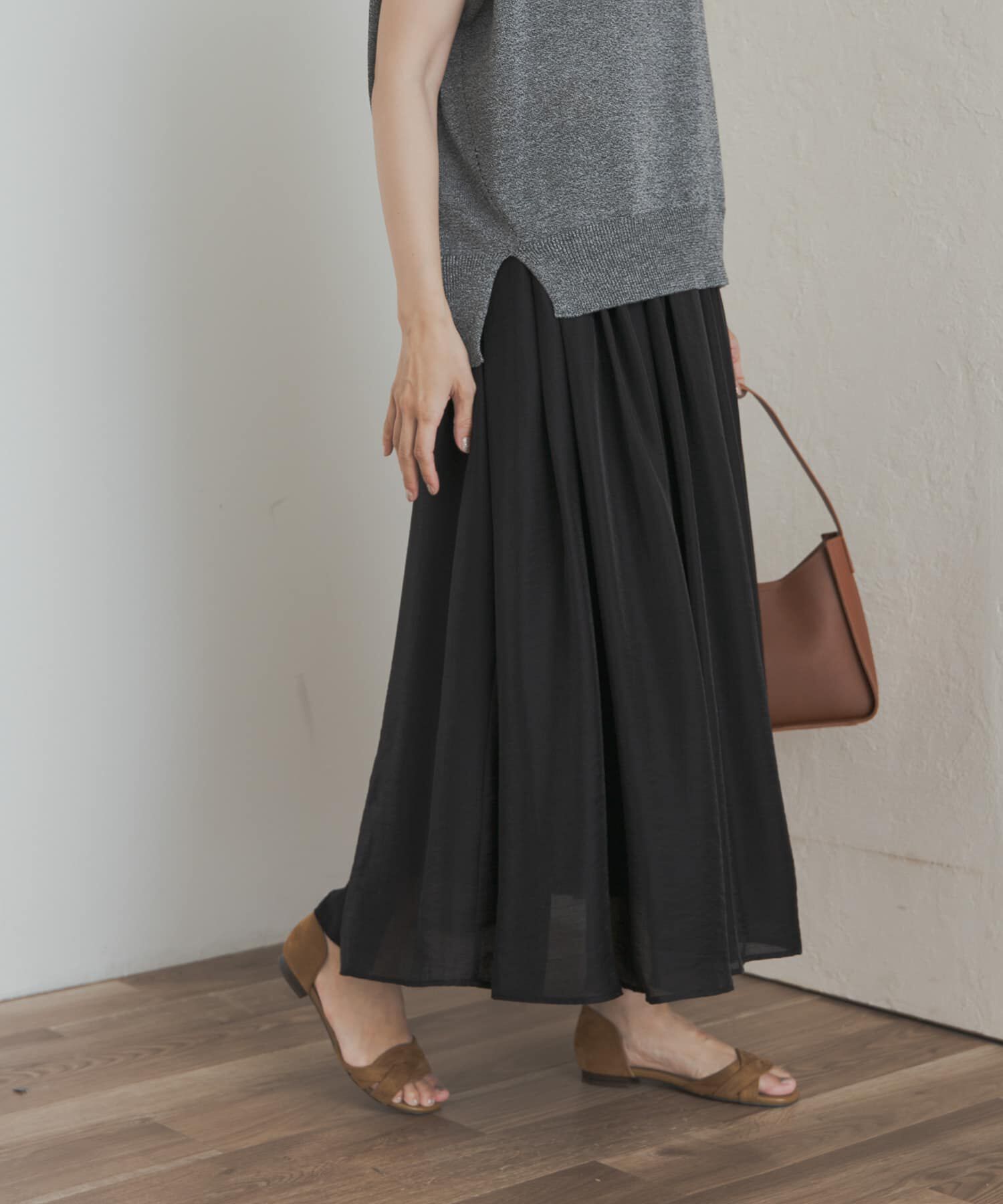 URBAN RESEARCH DOORS「ブライトギャザースカート」|スカート|