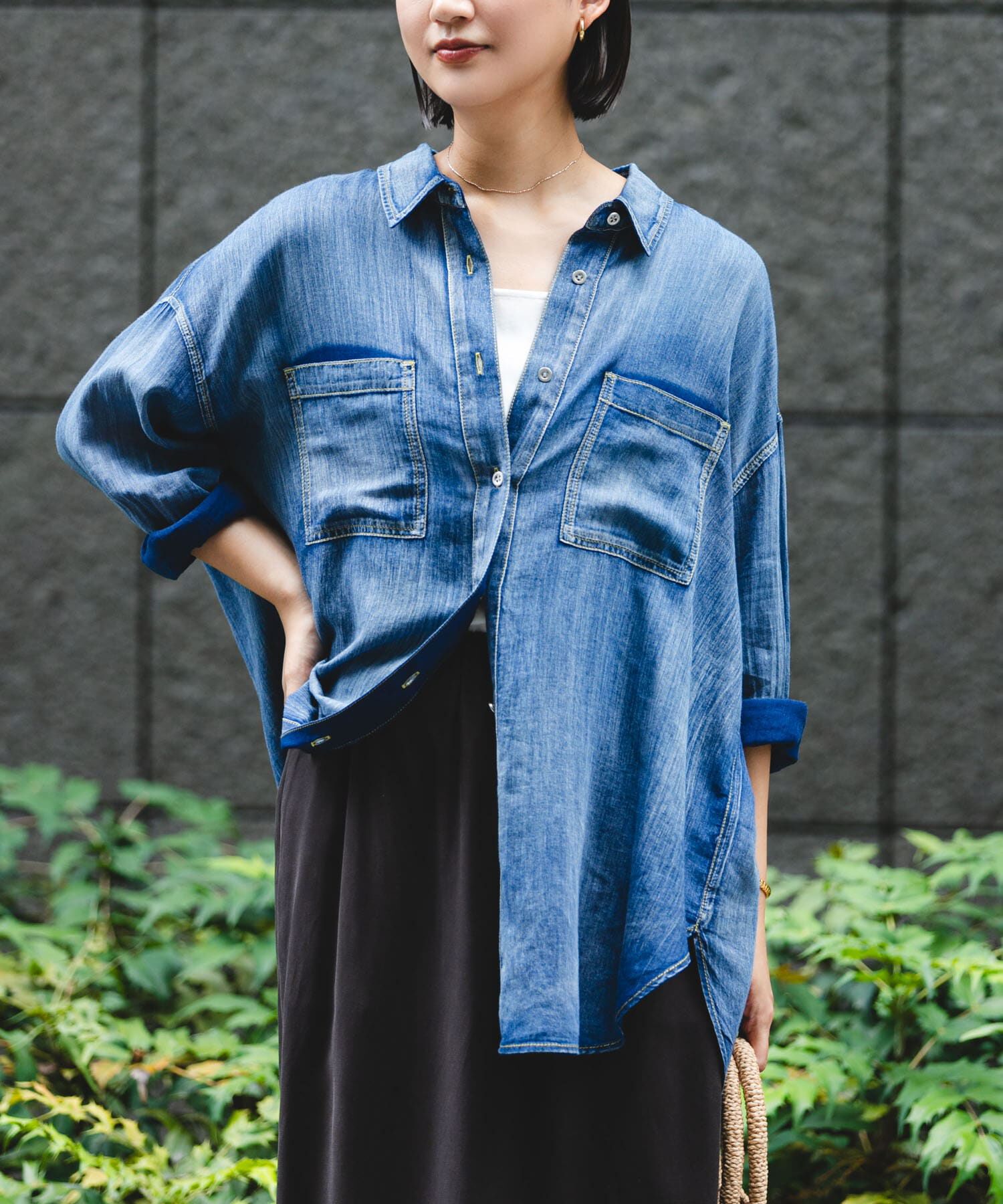 URBAN RESEARCH「シアーデニムシャツ」|シャツ・ブラウス|インディゴブルー