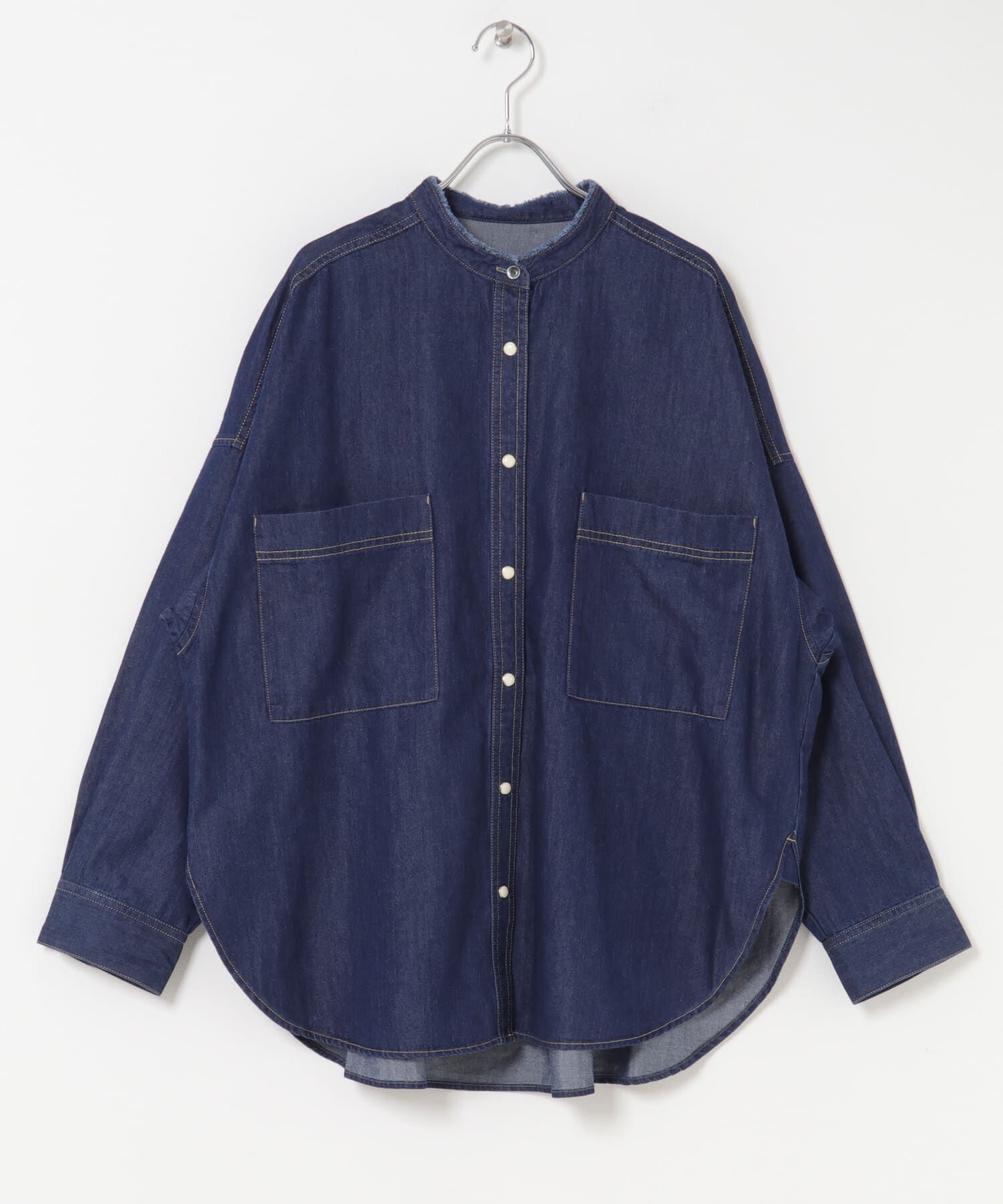 URBAN RESEARCH DOORS「デニムバンドカラーシャツ」|シャツ・ブラウス|