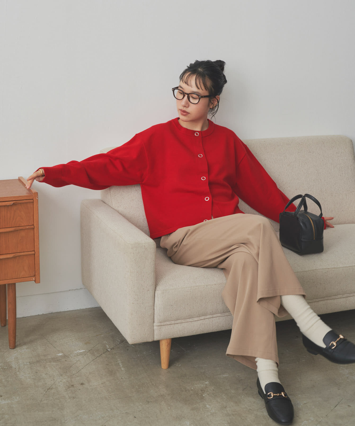 URBAN RESEARCH DOORS「『仁村紗和さん着用』『UR TECH 200日ニット』リングドットカーディガン」|カーディガン|