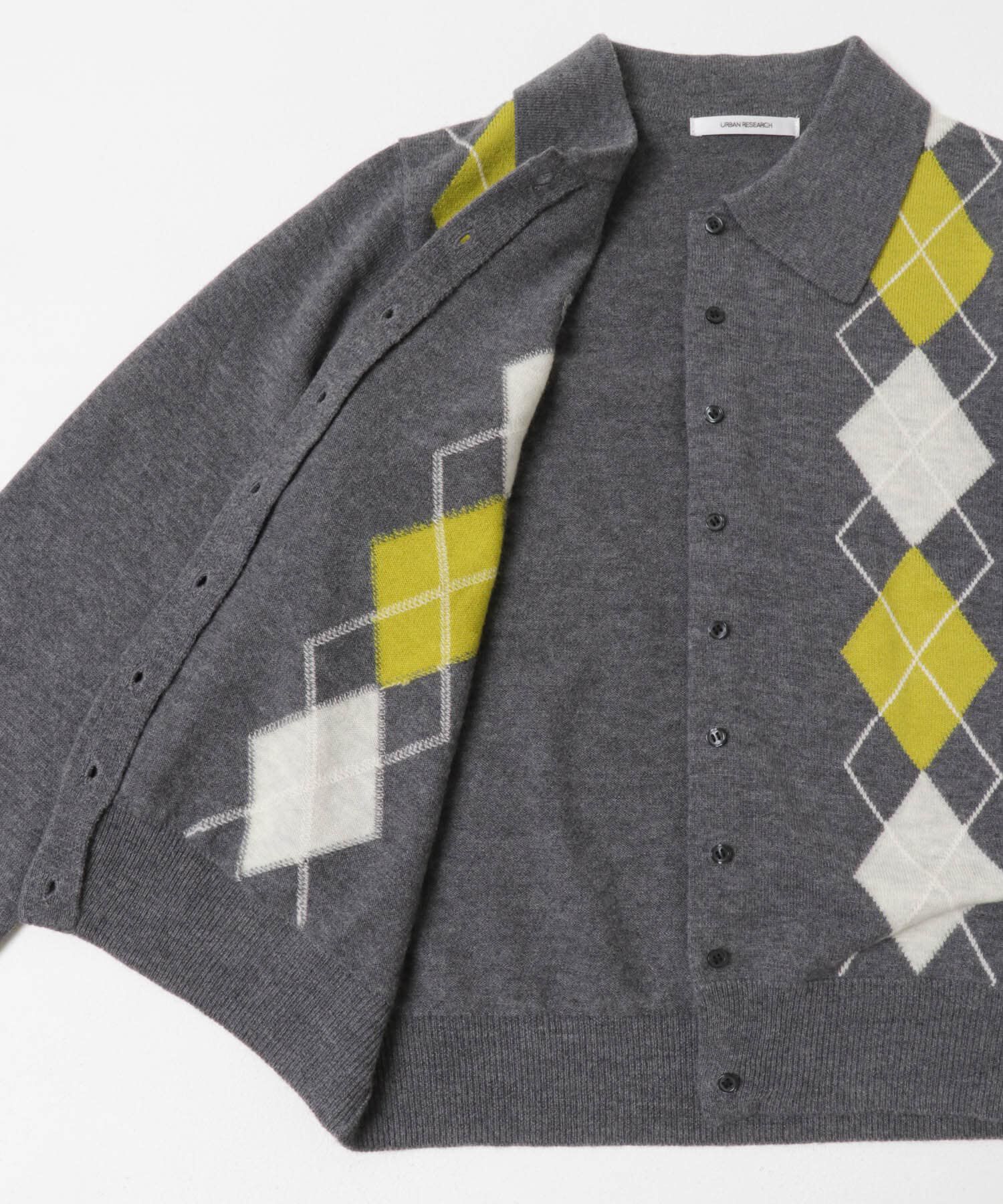 URBAN RESEARCH「アーガイルシャツカラーカーディガン」|ニット・セーター|