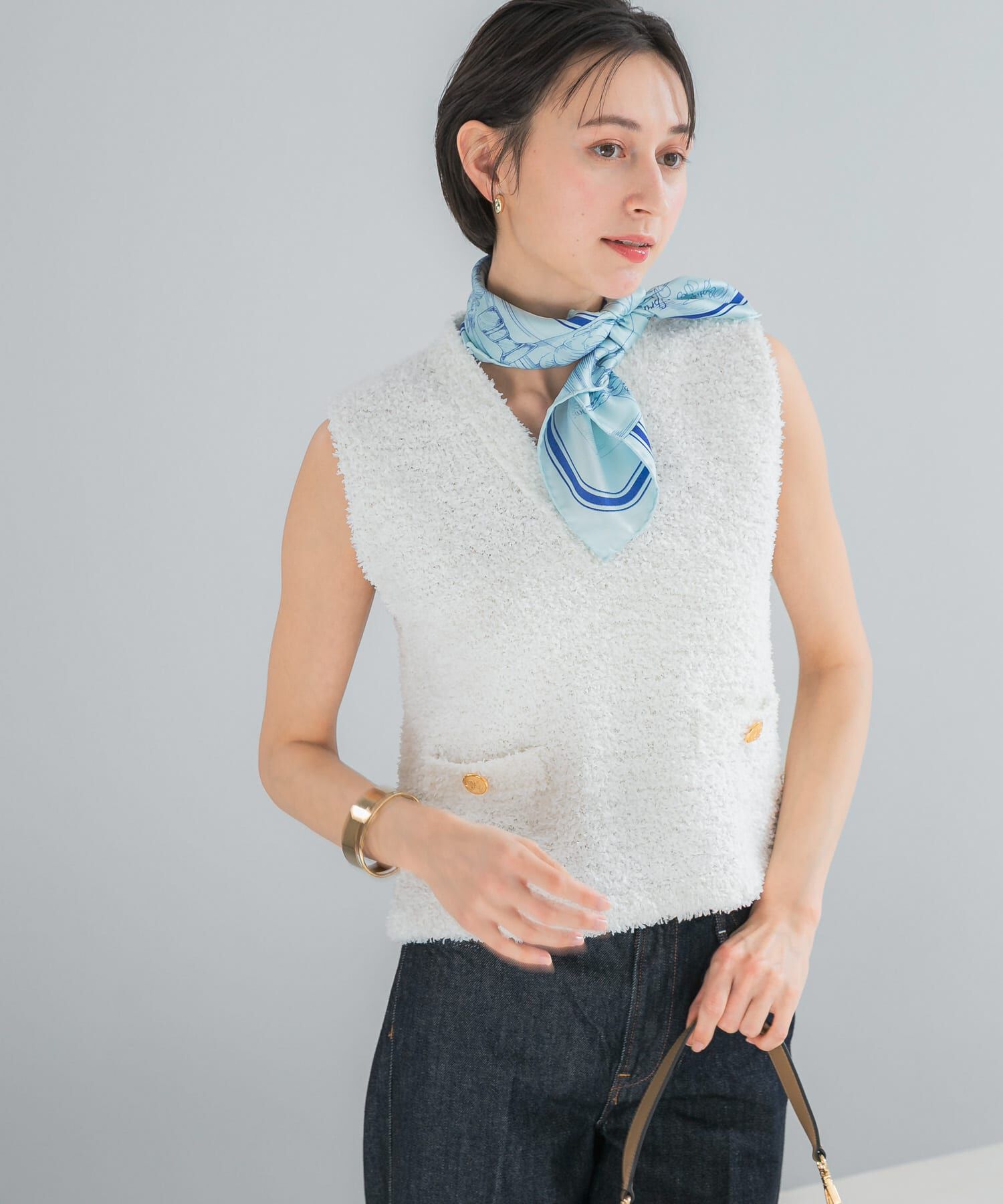 URBAN RESEARCH ROSSO「ニットツイードVネックベスト」|ベスト・ジレ|