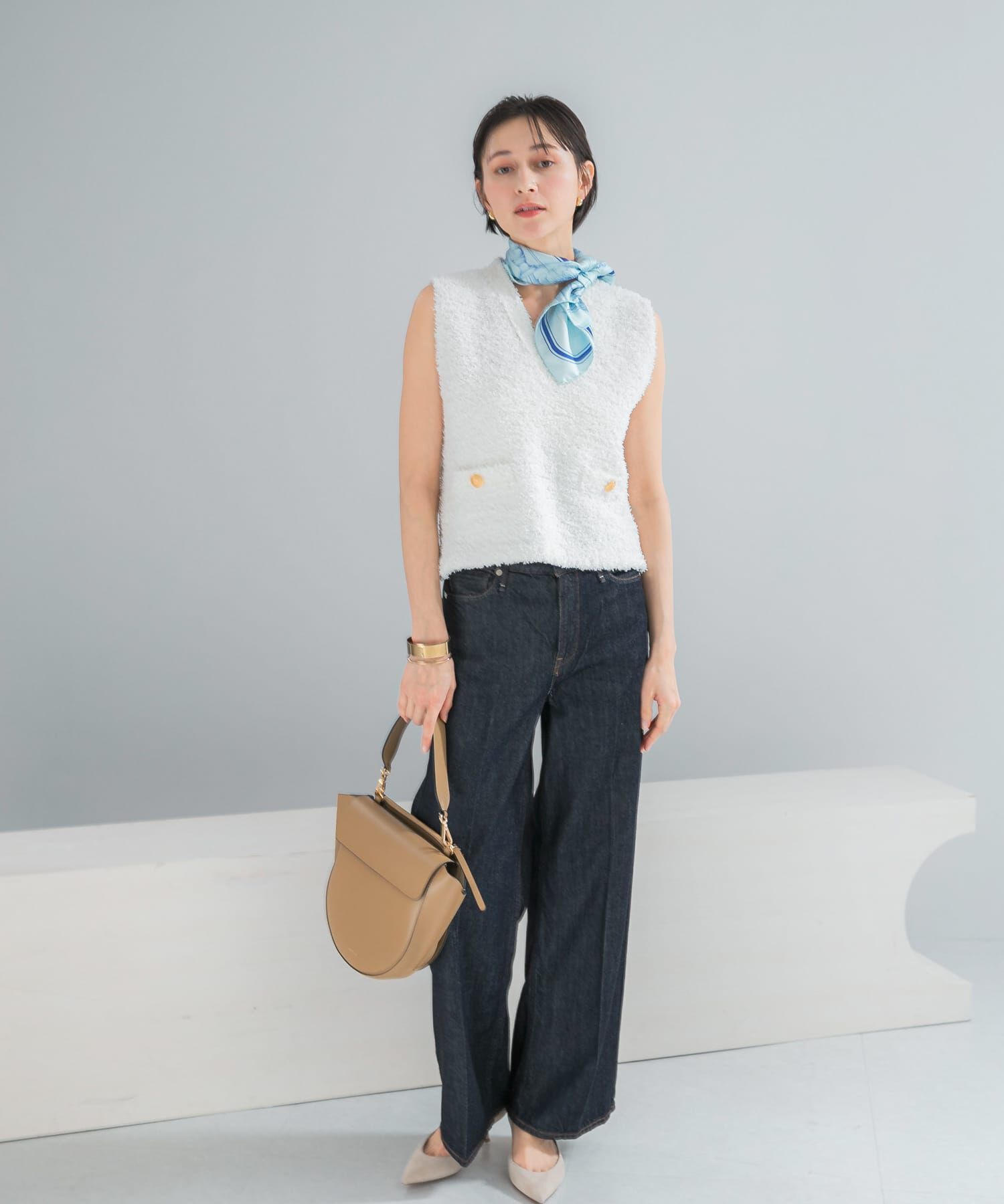 URBAN RESEARCH ROSSO「ニットツイードVネックベスト」|ベスト・ジレ|