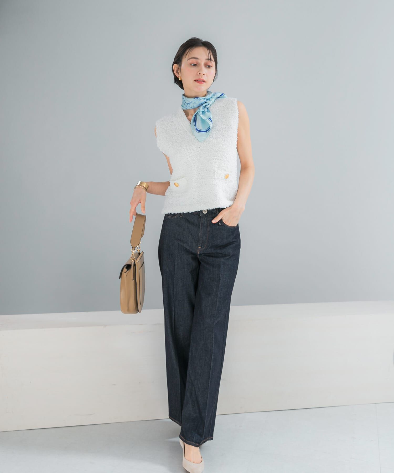 URBAN RESEARCH ROSSO「ニットツイードVネックベスト」|ベスト・ジレ|