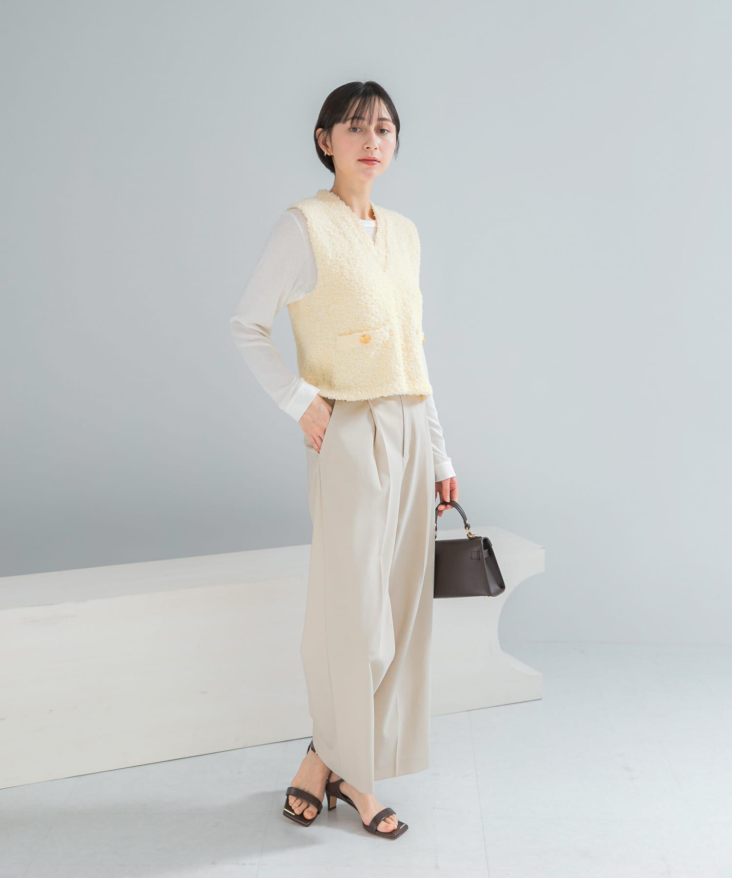 URBAN RESEARCH ROSSO「ニットツイードVネックベスト」|ベスト・ジレ|