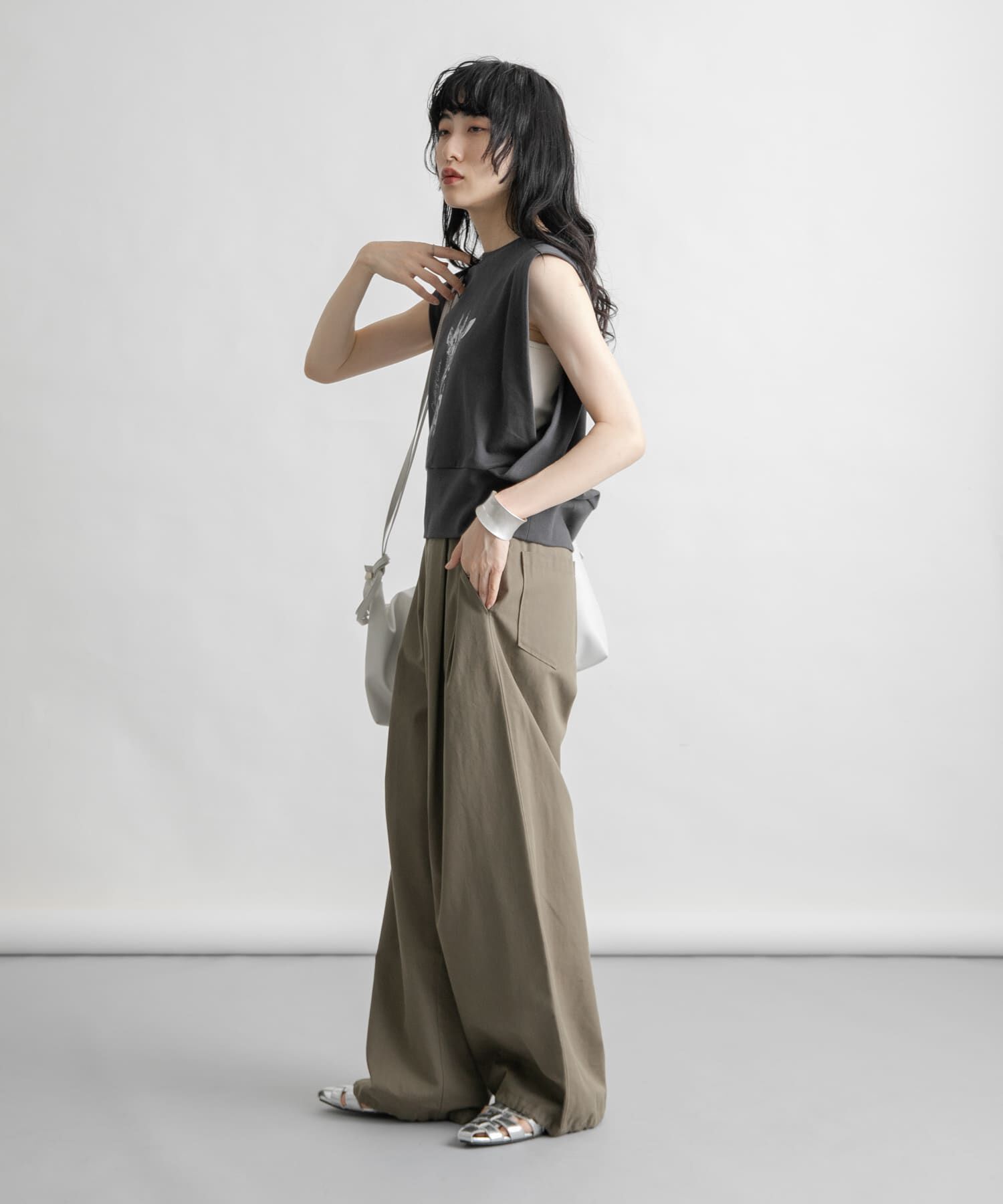  「ノースリーブプリントカットソー」|Tシャツ・カットソー|