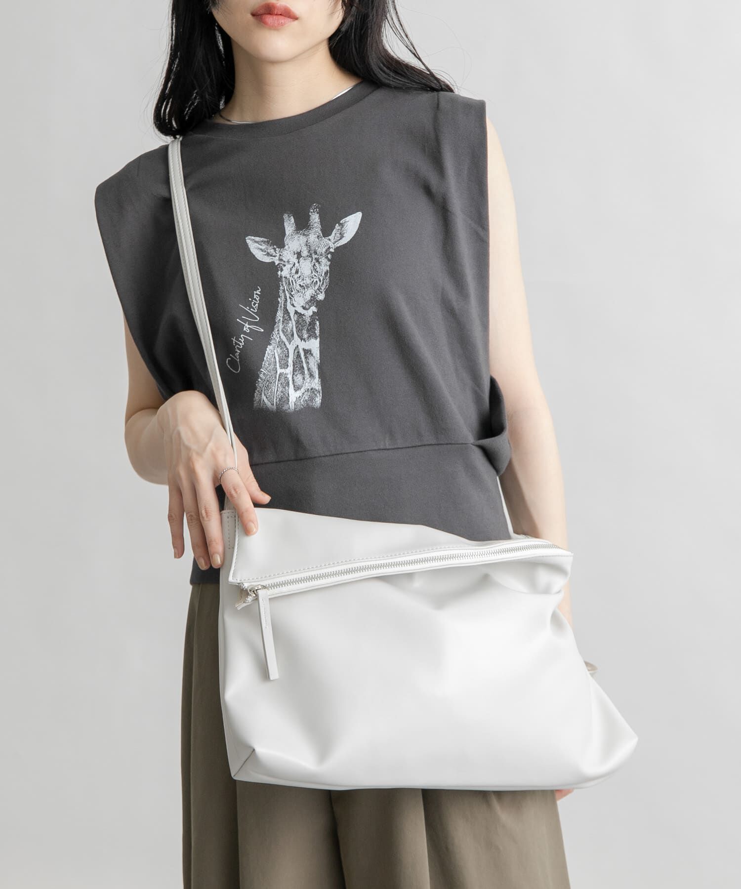  「ノースリーブプリントカットソー」|Tシャツ・カットソー|