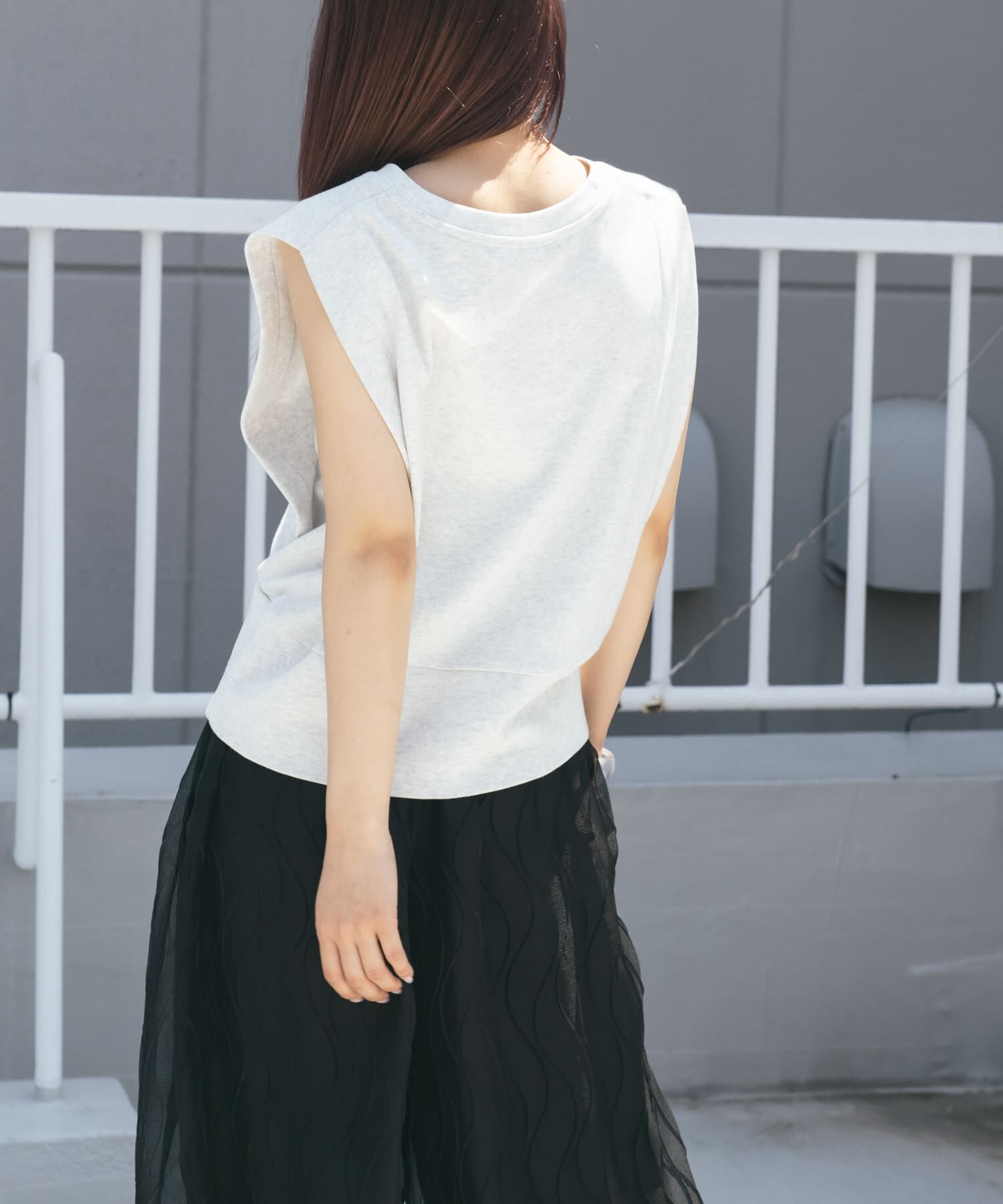  「ノースリーブプリントカットソー」|Tシャツ・カットソー|