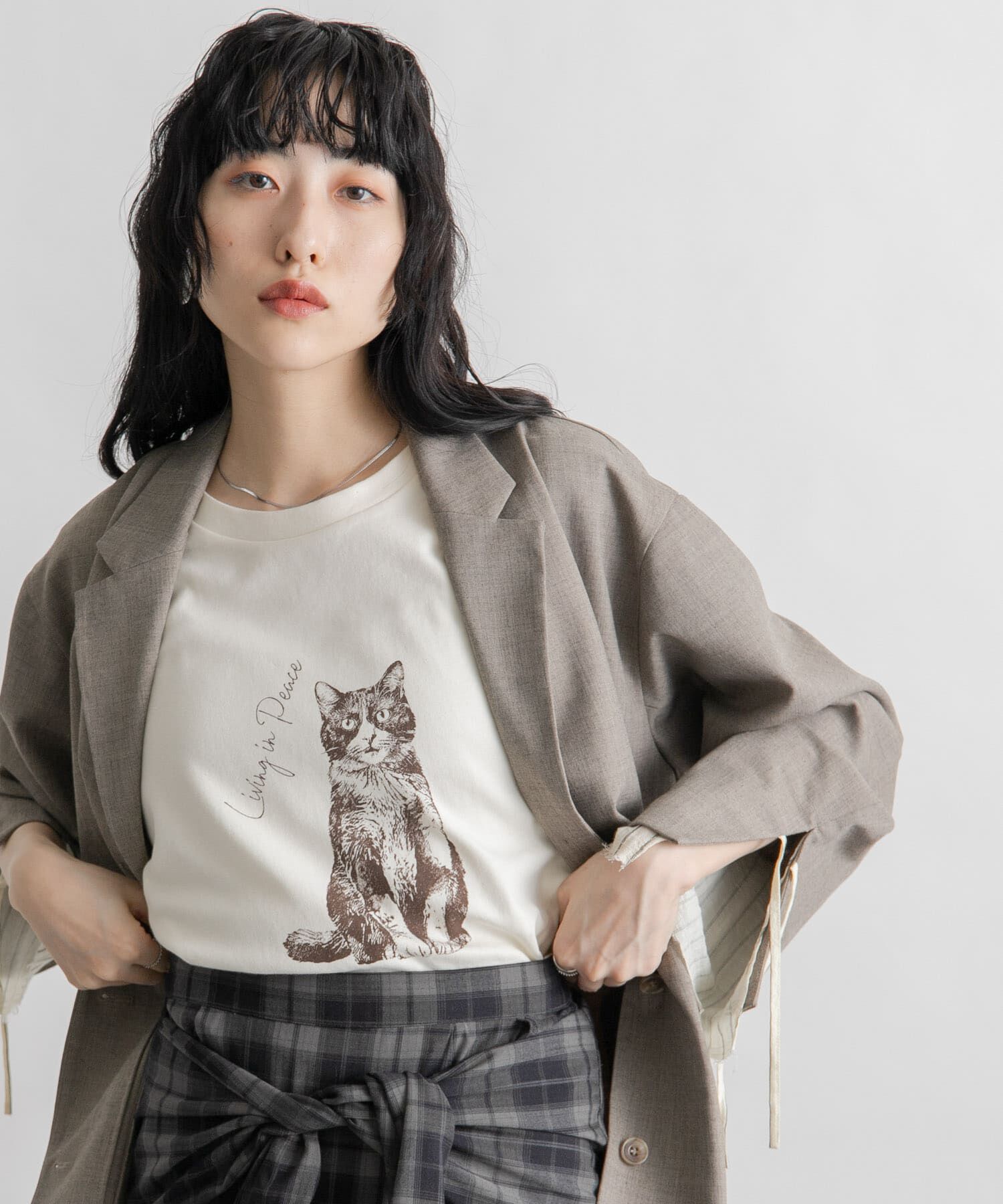  「ノースリーブプリントカットソー」|Tシャツ・カットソー|