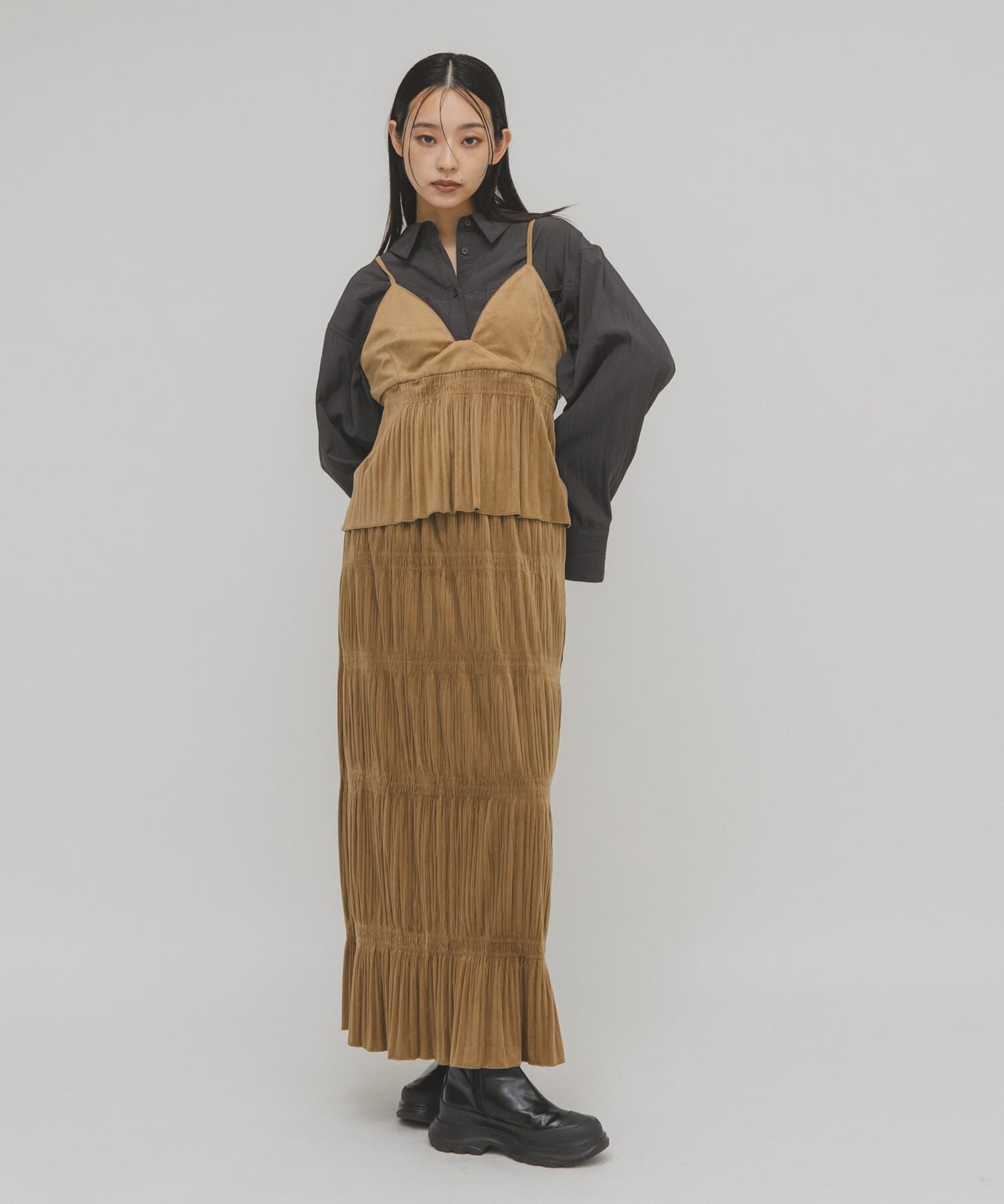  「マジョリカプリーツセパレートワンピース」|ワンピース|