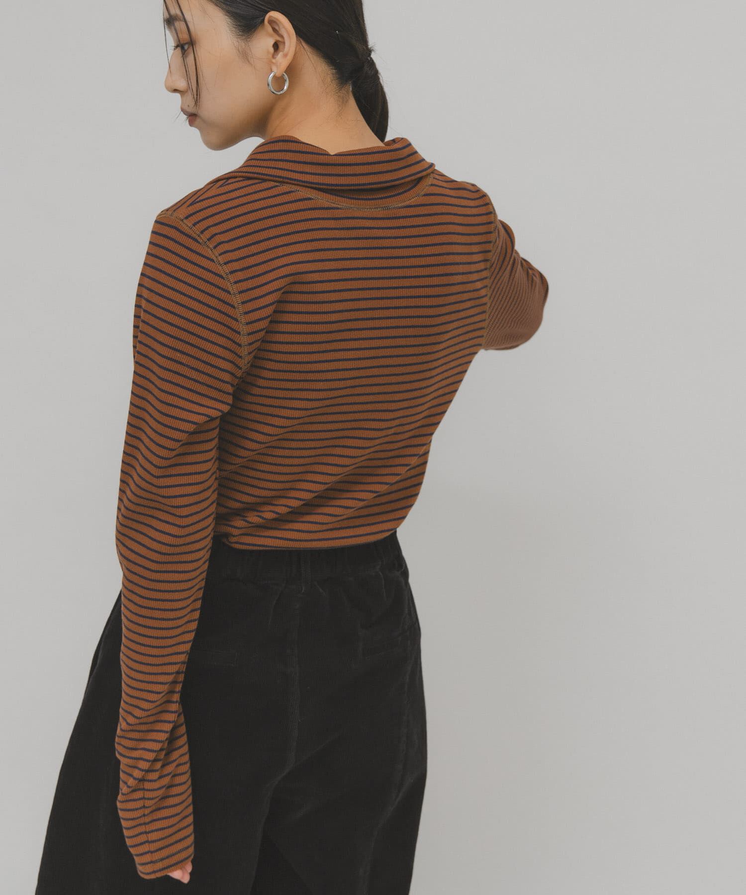  「タートルホックボーダートップス」|Tシャツ・カットソー|