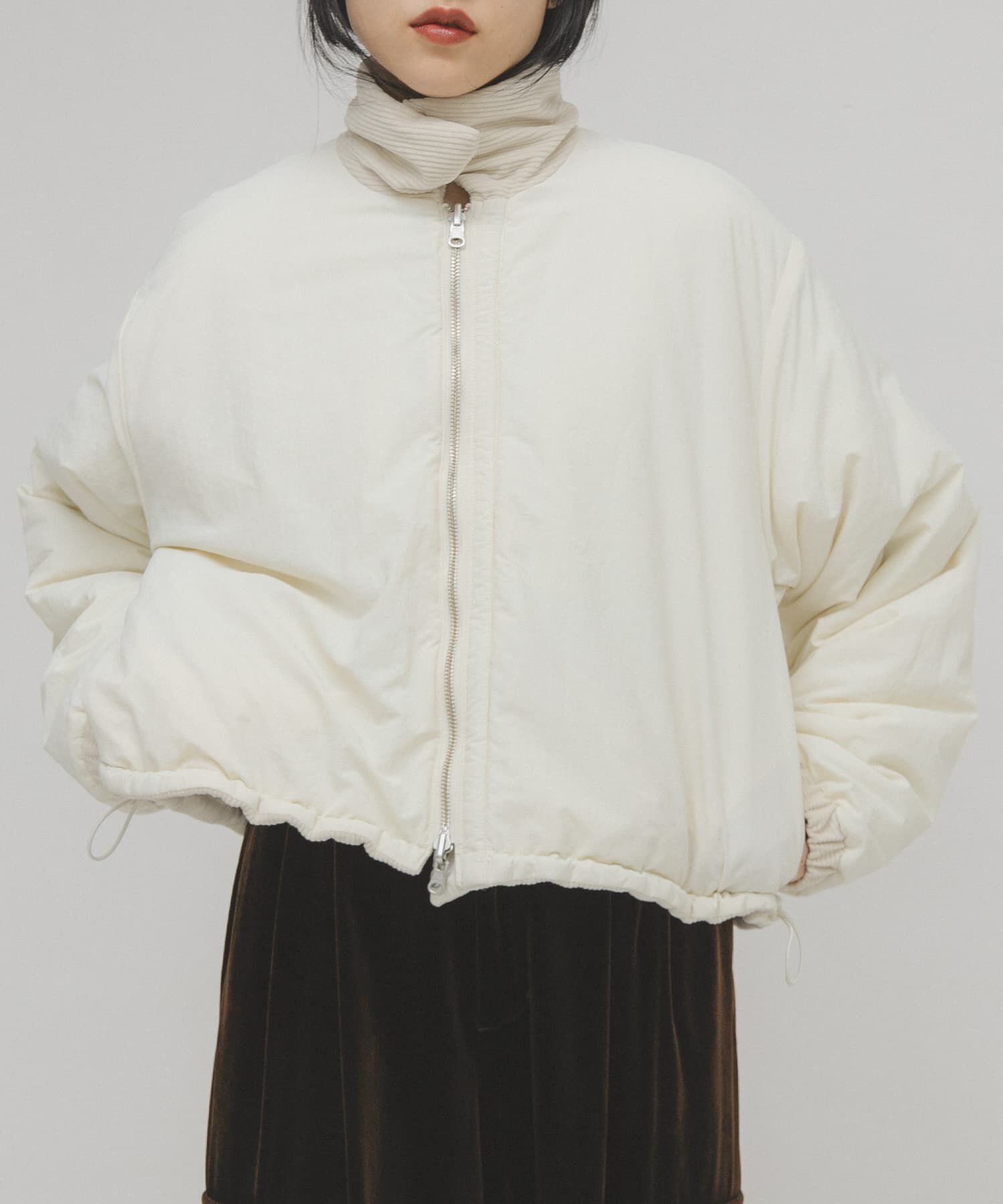  「リバーシブルパデッドジャケット」|ノーカラーコート|