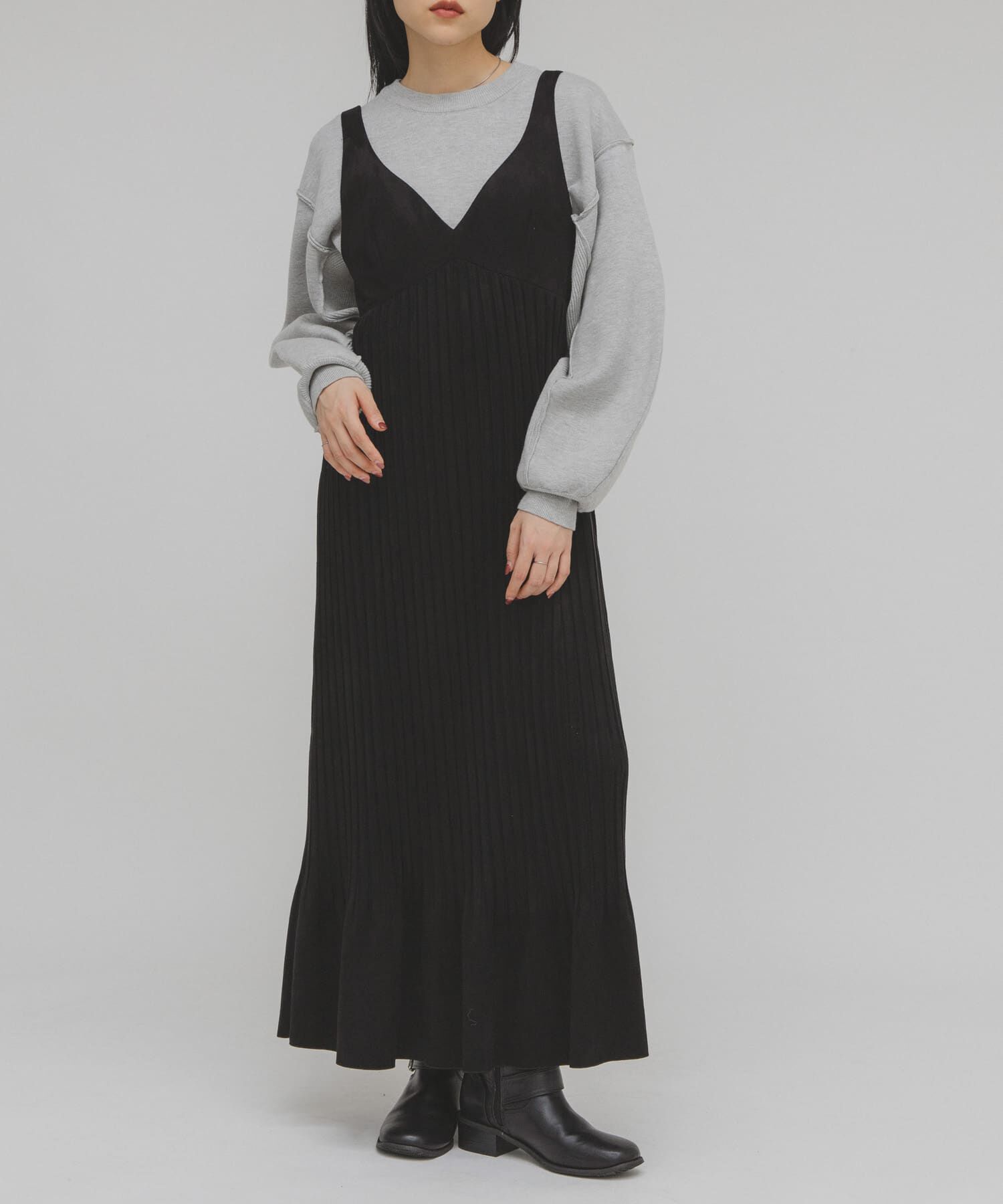  「ピーチスキンプリーツワンピース」|ワンピース|