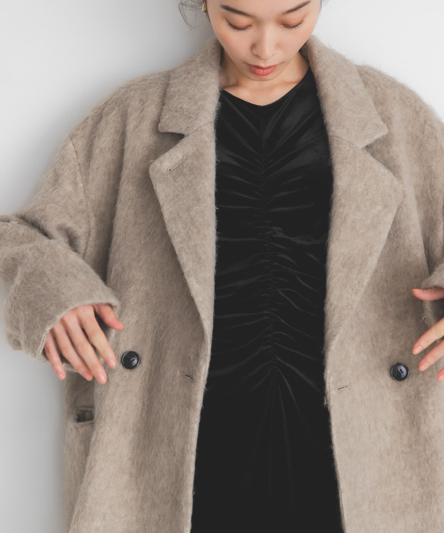  「ベロアシャーリングドレス」|ワンピース|