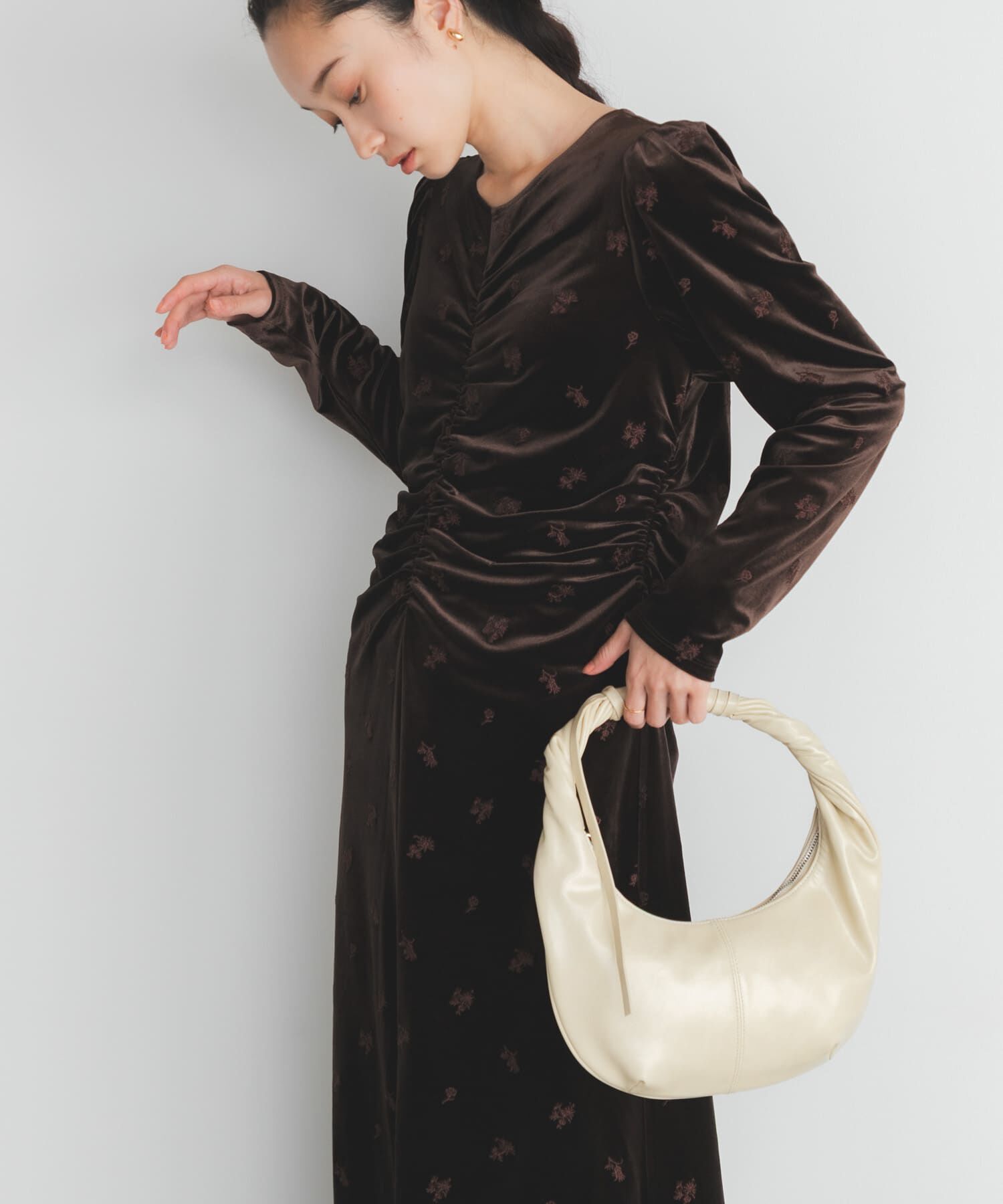  「ベロアシャーリングドレス」|ワンピース|