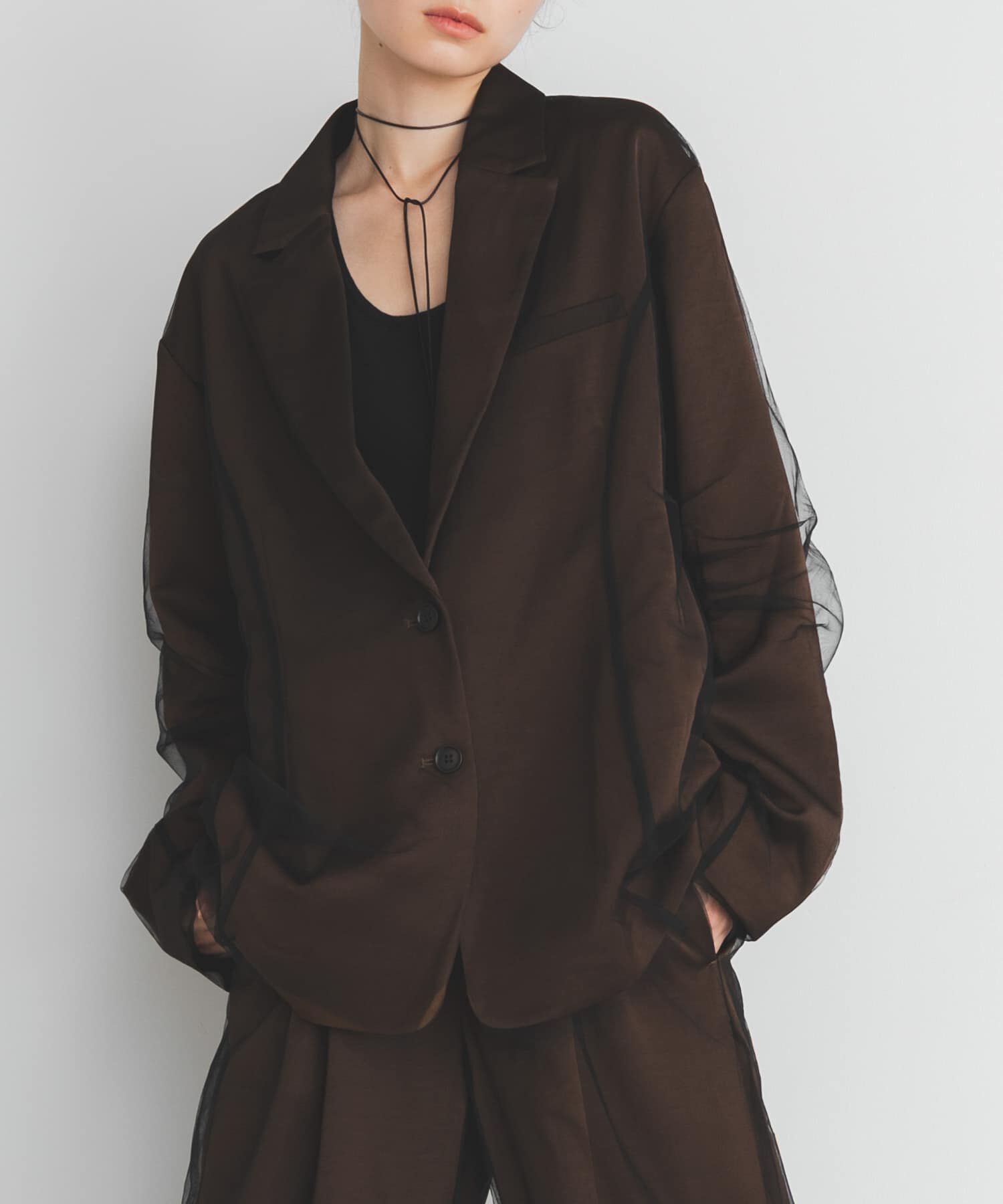  「サテンチュールジャケット」|その他|ブラウン
