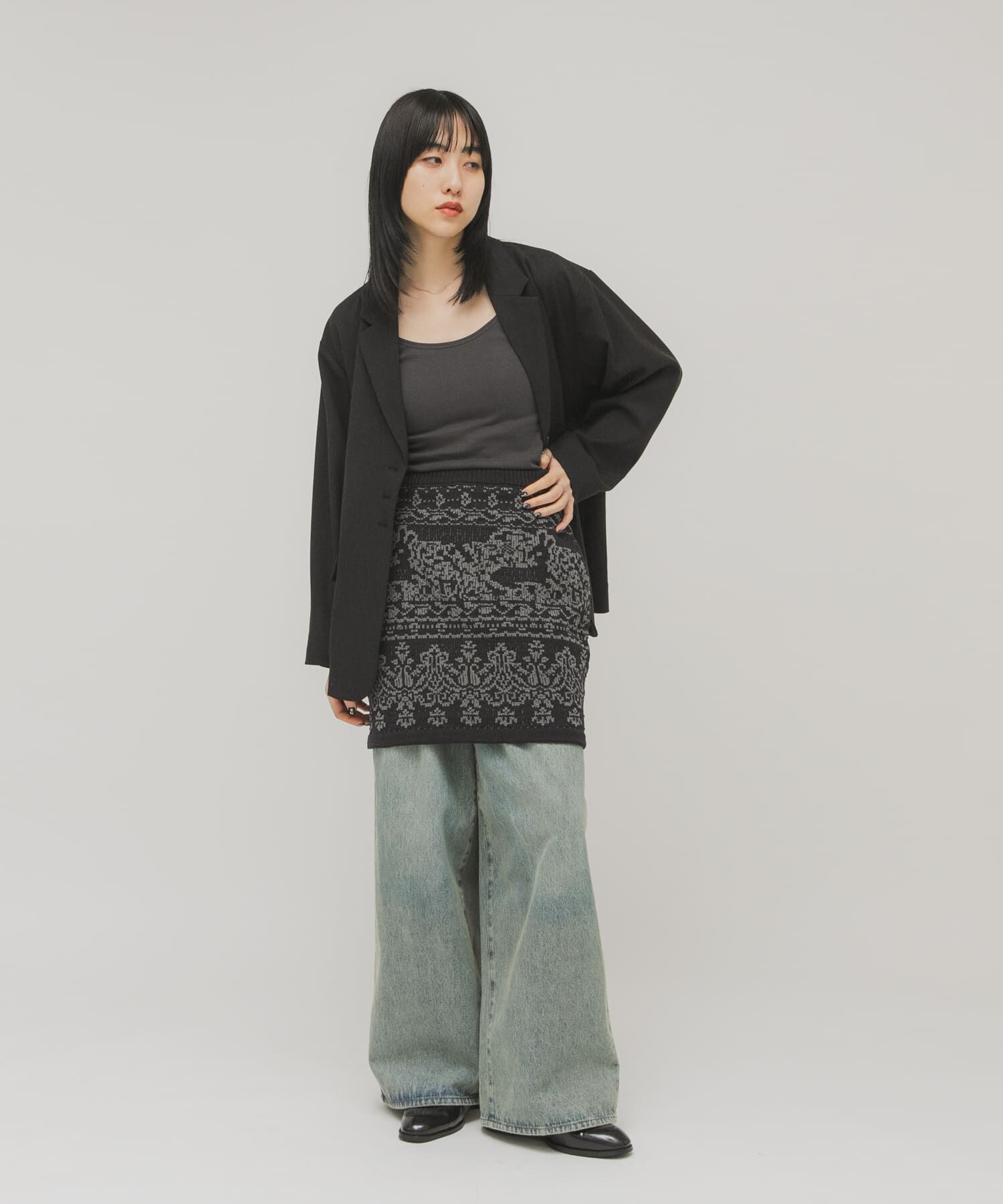  「ジャガードニットスカート」|スカート|