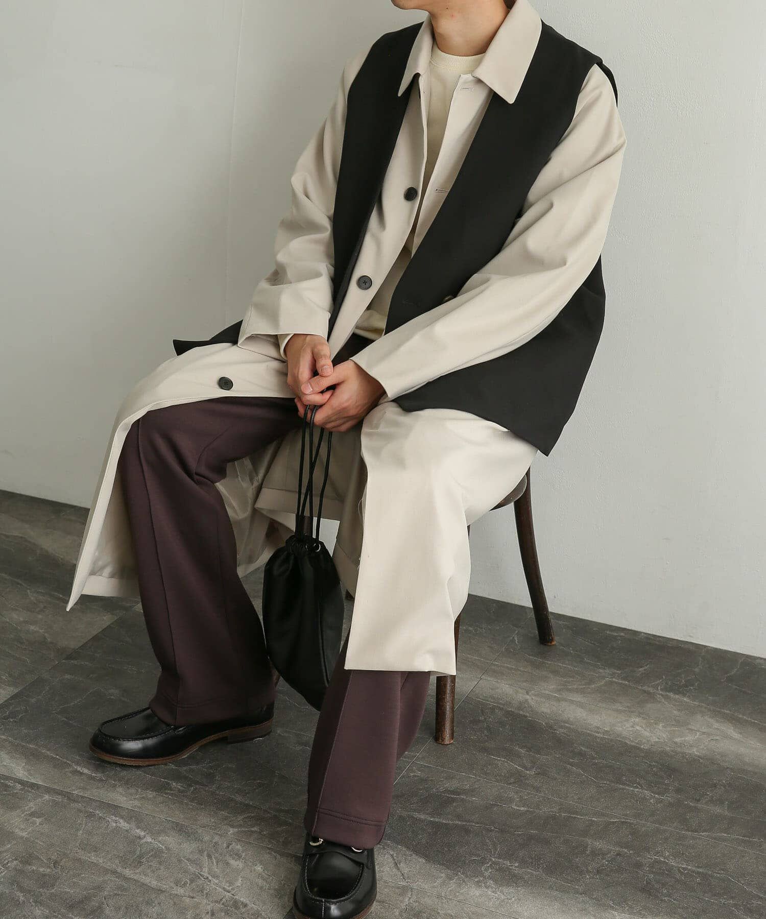 SENSE OF PLACE by URBAN RESEARCH「ダブルテーラードベスト」|ベスト・ジレ|ブラック