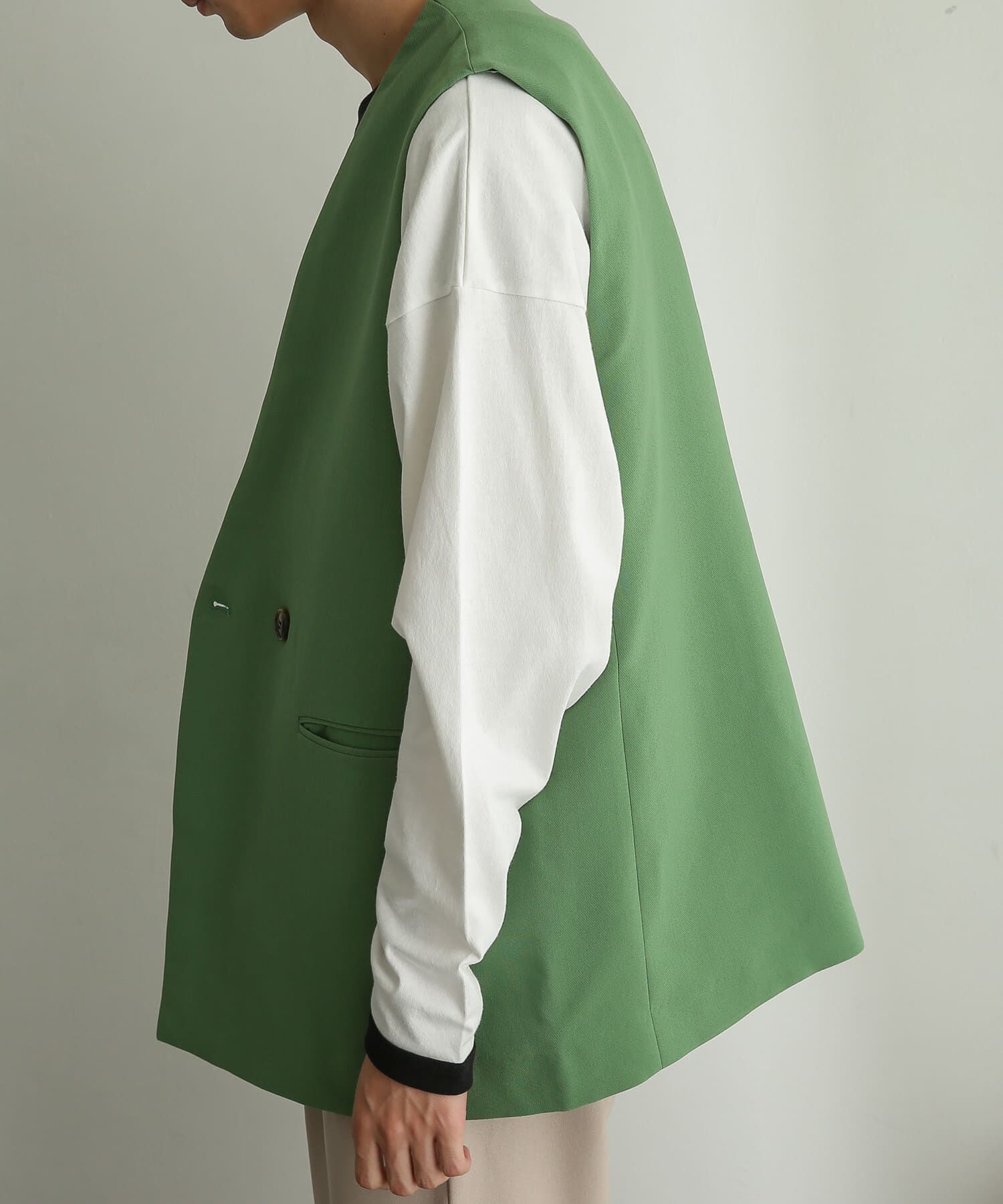 SENSE OF PLACE by URBAN RESEARCH「ダブルテーラードベスト」|ベスト・ジレ|グリーン