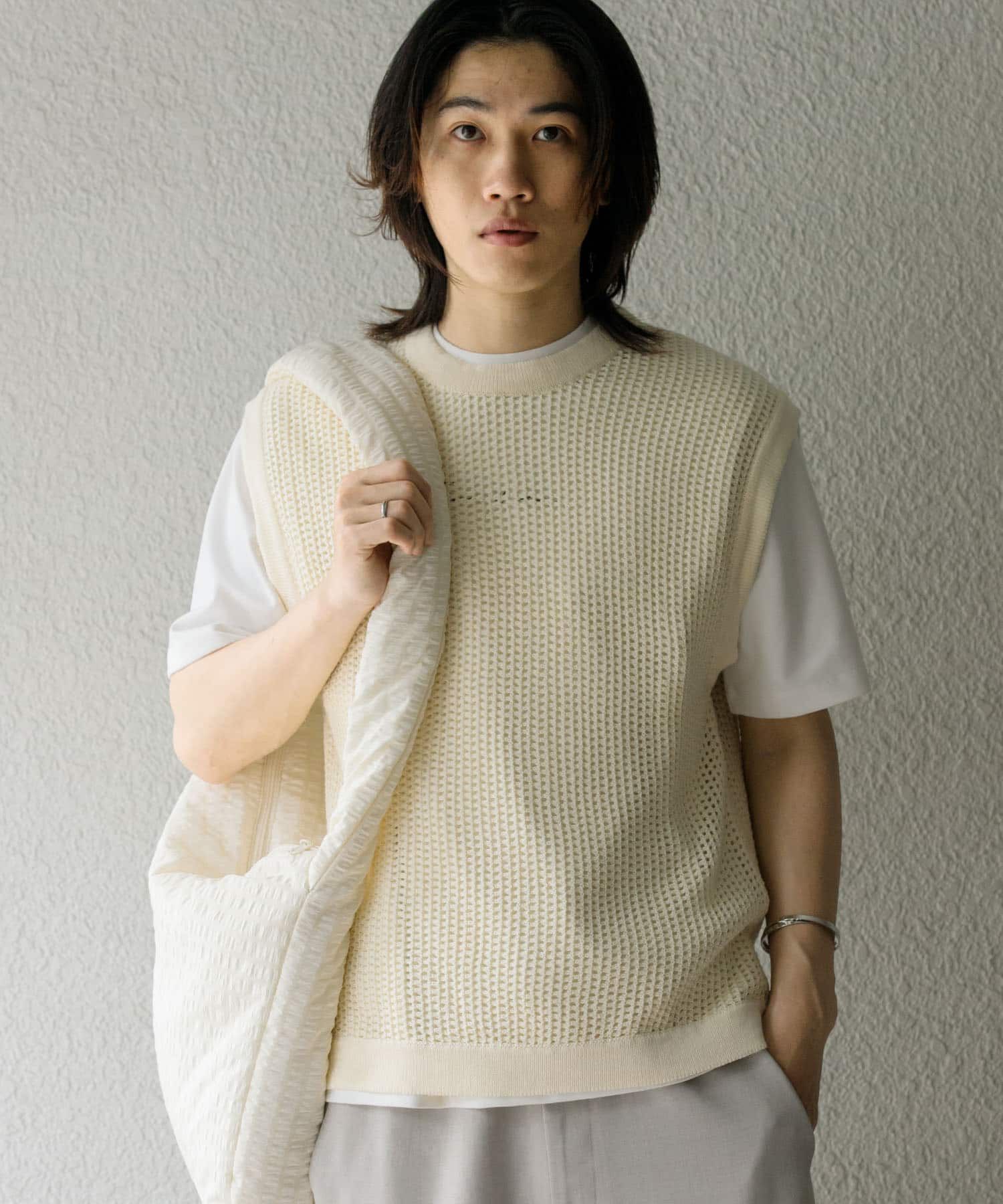 SENSE OF PLACE by URBAN RESEARCH「シアーメッシュニットベスト」|ベスト・ジレ|