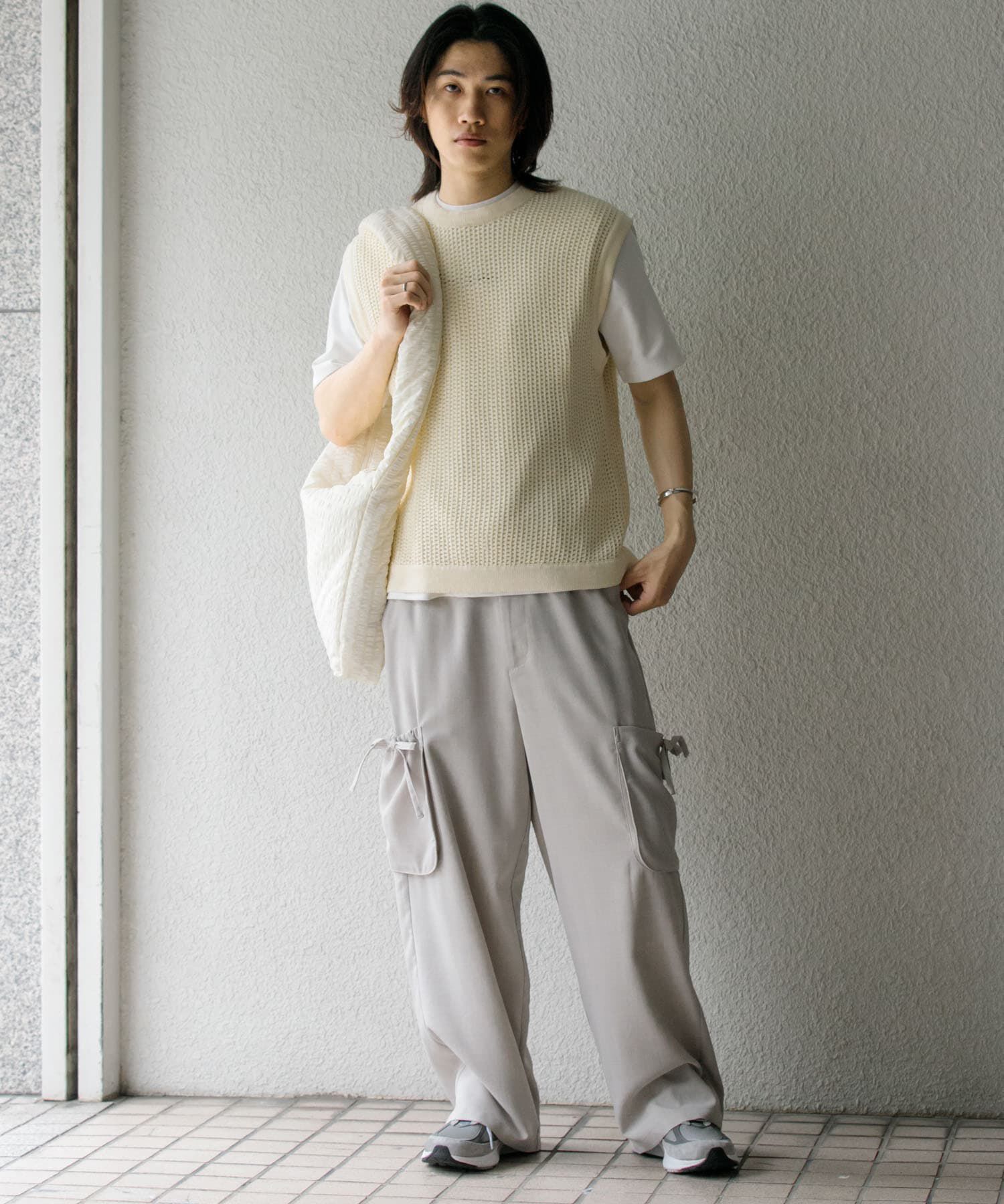 SENSE OF PLACE by URBAN RESEARCH「シアーメッシュニットベスト」|ベスト・ジレ|