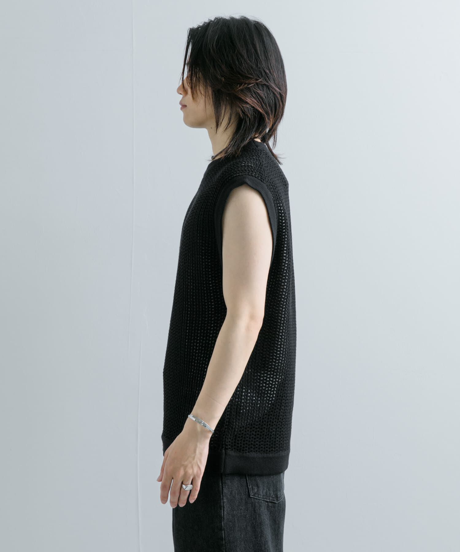 SENSE OF PLACE by URBAN RESEARCH「シアーメッシュニットベスト」|ベスト・ジレ|