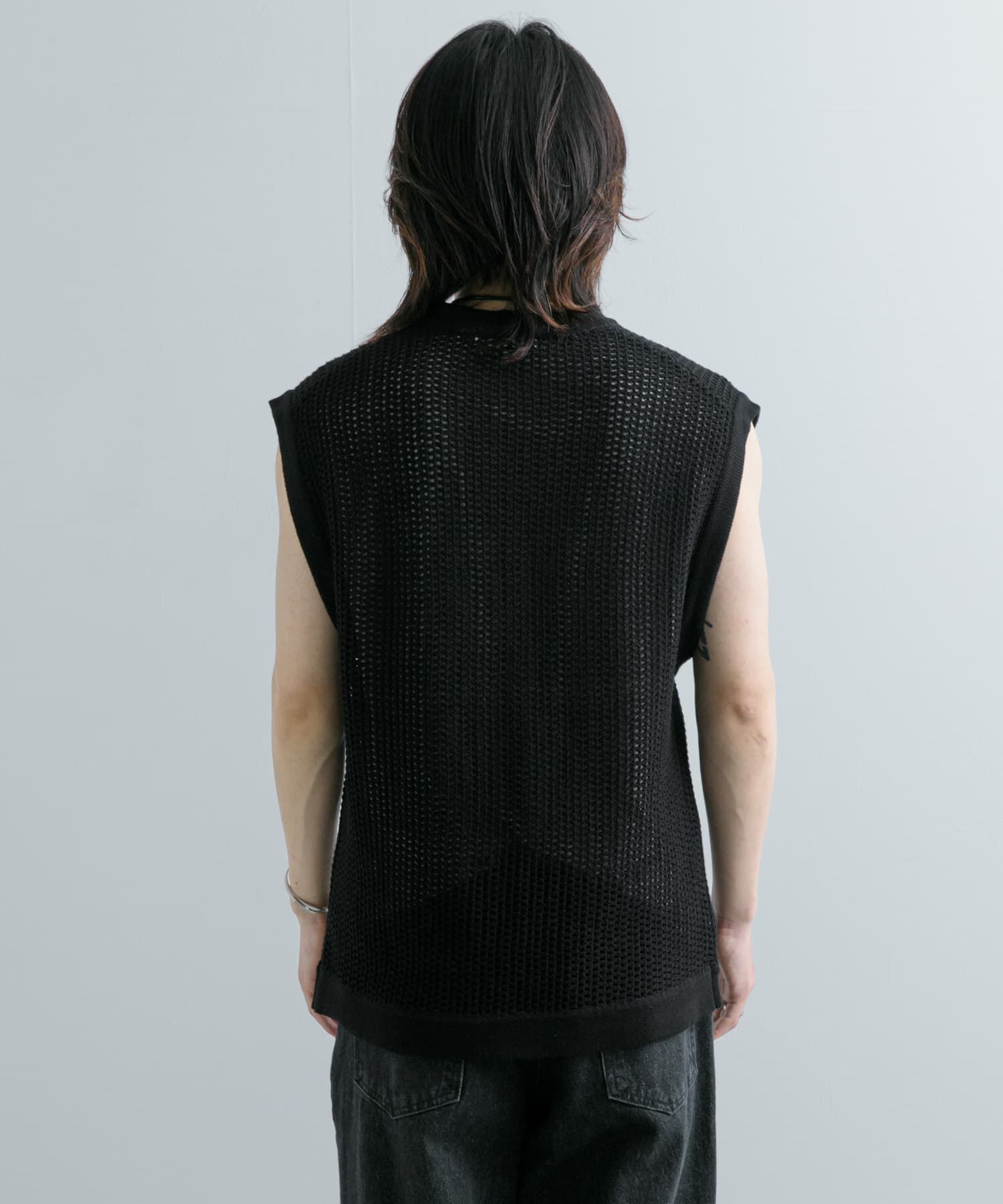 SENSE OF PLACE by URBAN RESEARCH「シアーメッシュニットベスト」|ベスト・ジレ|