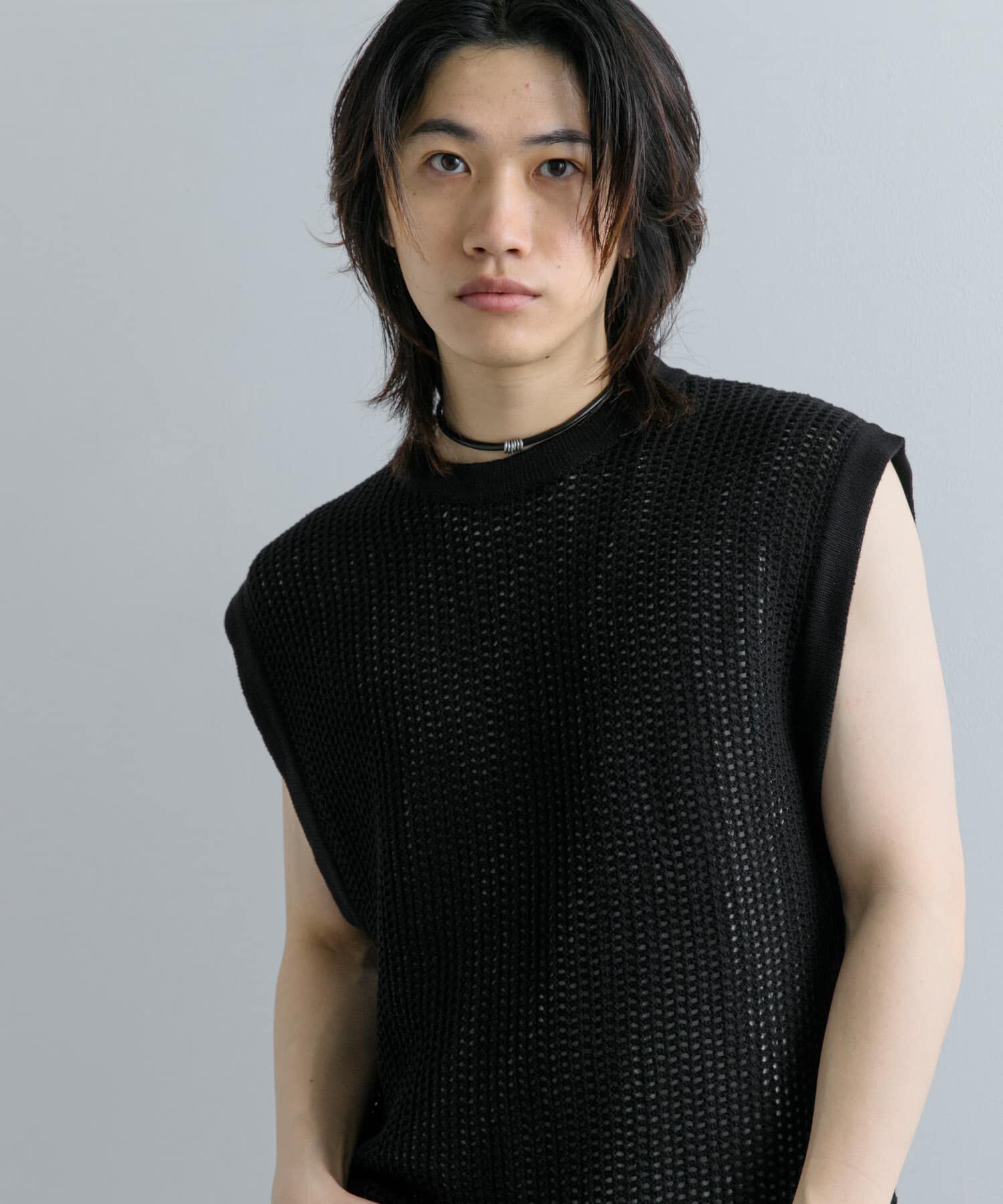 SENSE OF PLACE by URBAN RESEARCH「シアーメッシュニットベスト」|ベスト・ジレ|