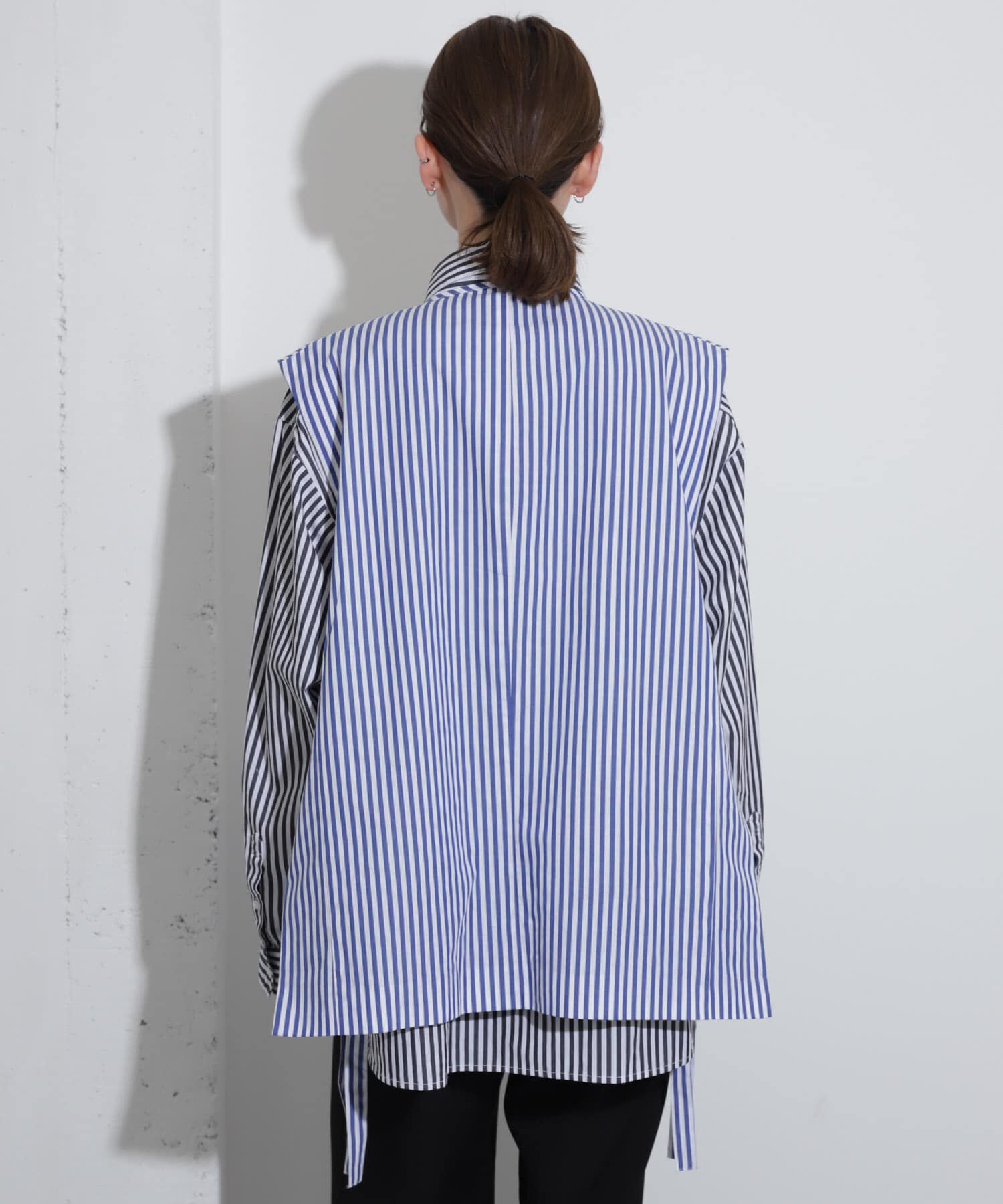 SENSE OF PLACE by URBAN RESEARCH「hxcyyd &times; SOP　ストライプフラワーコサージュシャツベスト(UNISEX)」|ベスト・ジレ|