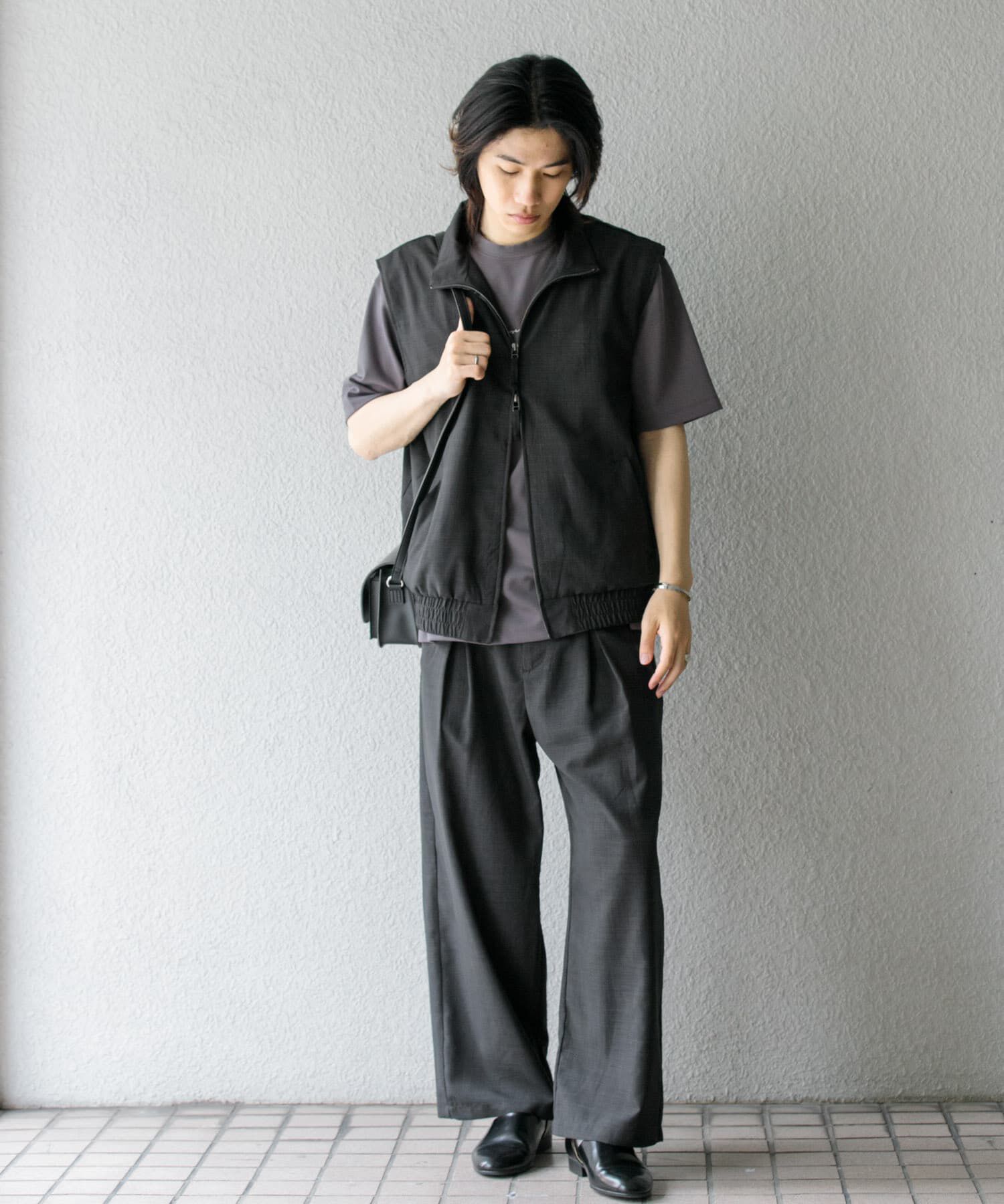 SENSE OF PLACE by URBAN RESEARCH「『ｲｰｼﾞｰｹｱ/ｾｯﾄｱｯﾌﾟ対応』ﾘﾈﾝﾗｲｸｽﾀﾝﾄﾞｶﾗｰW  」|ベスト・ジレ|