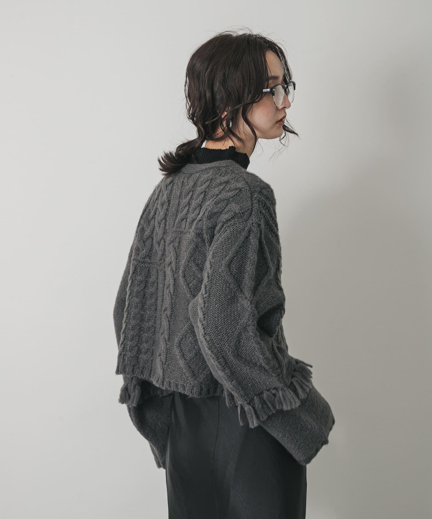 SENSE OF PLACE by URBAN RESEARCH「パッチワークケーブルニットカーディガン」|カーディガン|