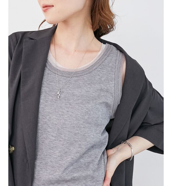  「《手洗い可能》ラメテレコタンクトップ」|タンクトップ|