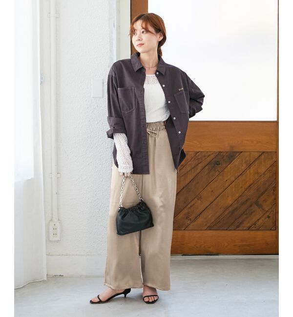  「ストレッチレースクルーネックカットソー」|Tシャツ・カットソー|