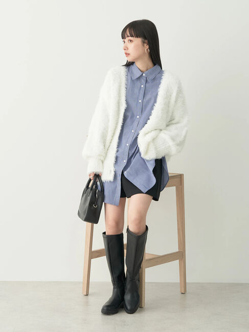 earth music&ecology「フェザーヤーンロングニットカーディガン」|カーディガン|