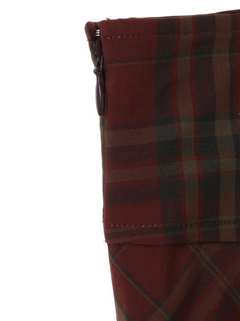 earth music&ecology「バックレースアップチェックスカート」|フレア|