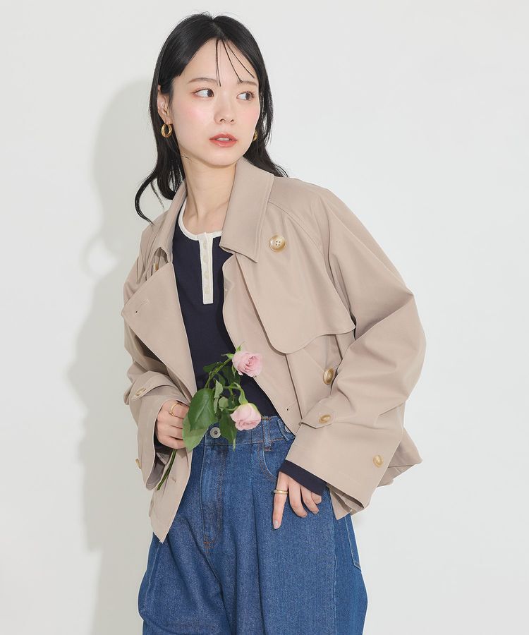 earth music&ecology「ショートトレンチコート」|トレンチコート|