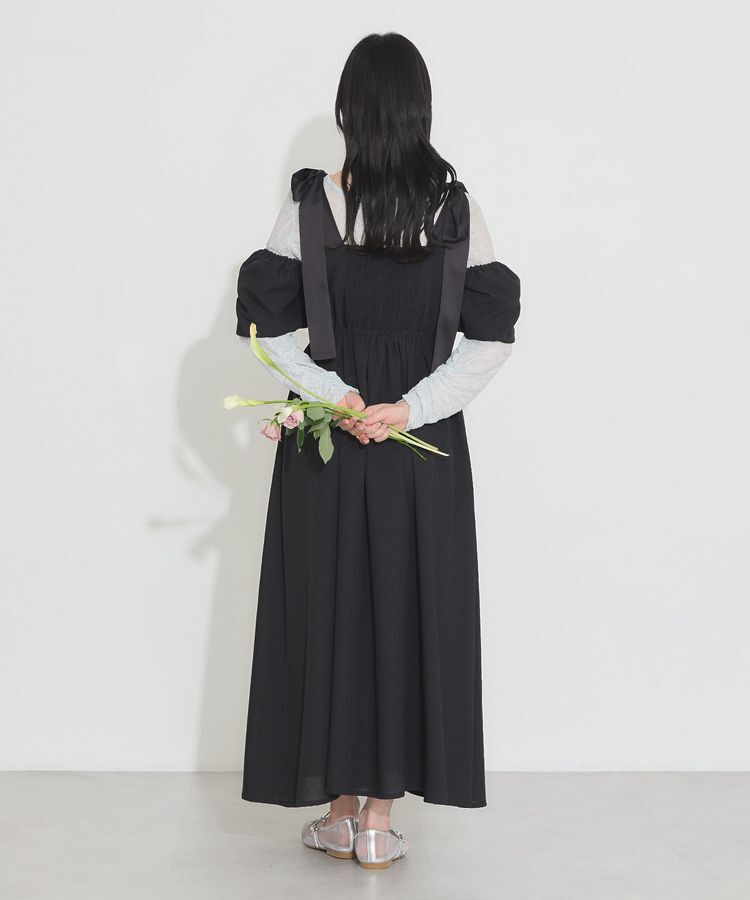 earth music&ecology「リボンショルダーオフショルワンピース」|ワンピース|