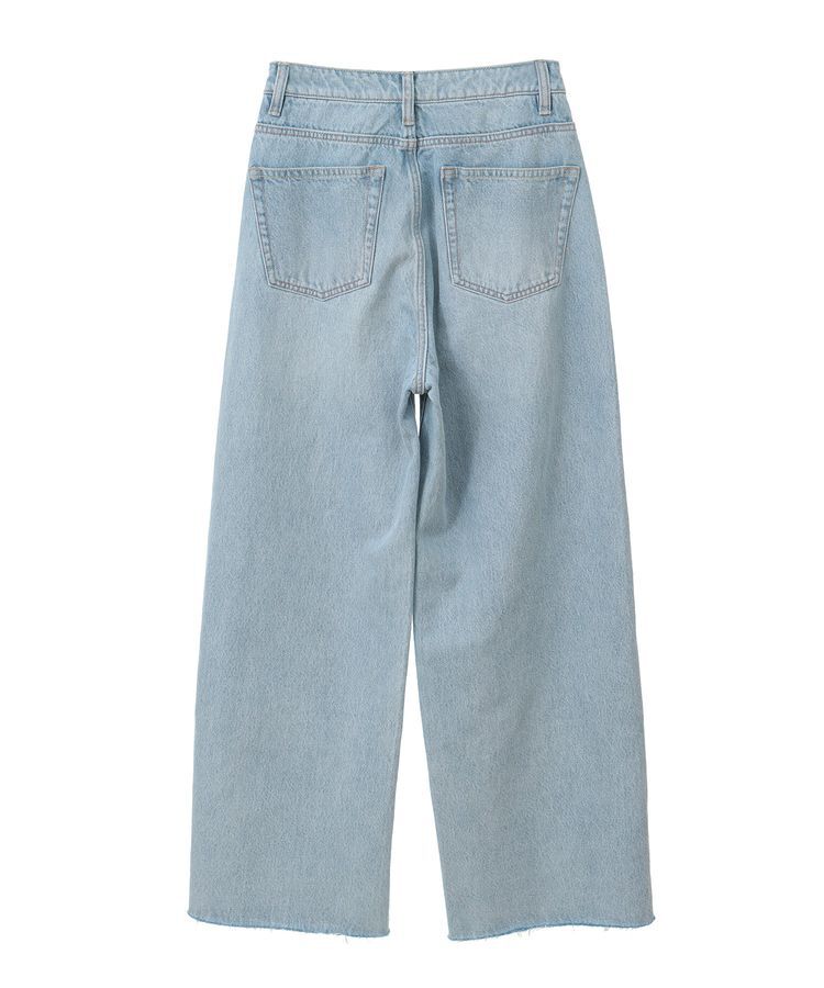 earth music&ecology「セルフカットワイドデニムパンツ」|デニム|