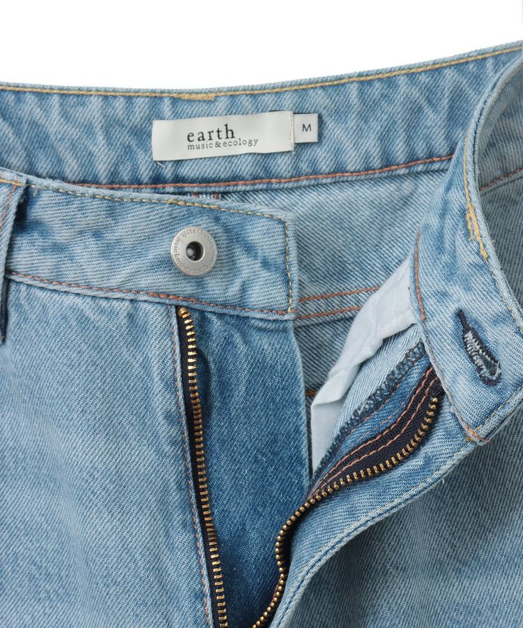 earth music&ecology「セルフカットワイドデニムパンツ」|デニム|