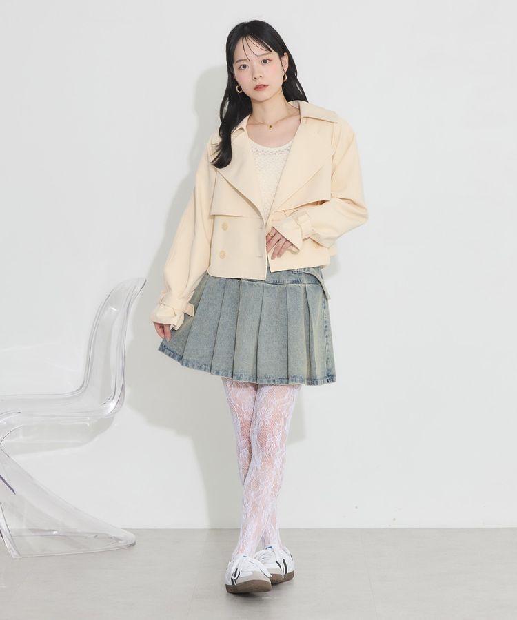 earth music&ecology「バックフレアショートトレンチコート」|トレンチコート|