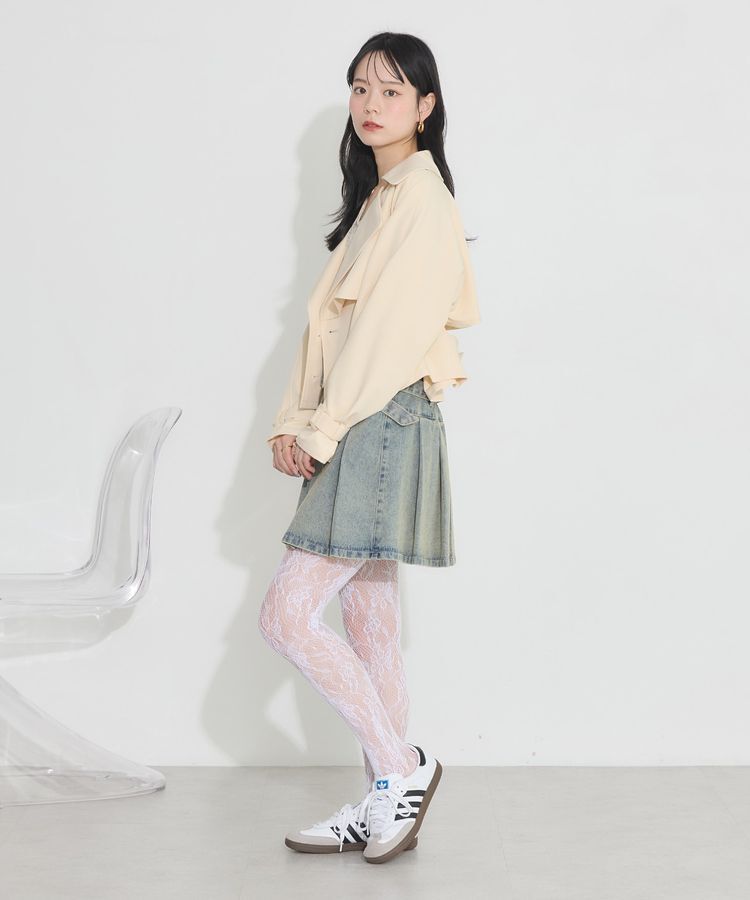 earth music&ecology「バックフレアショートトレンチコート」|トレンチコート|