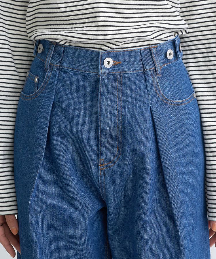 earth music&ecology「ラメデニム タックパンツ」|デニム|